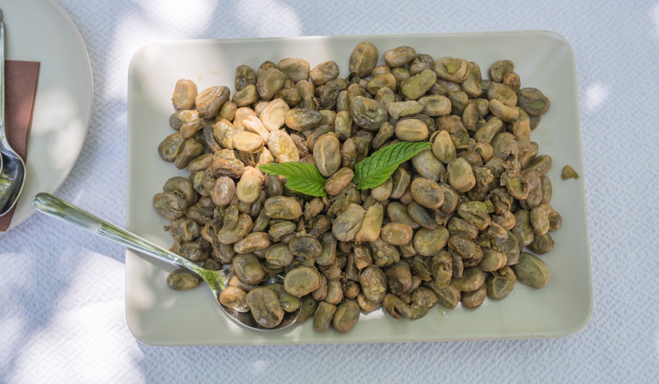 The broad beans with mint and lemon juice. Photo: Chris Dwyer