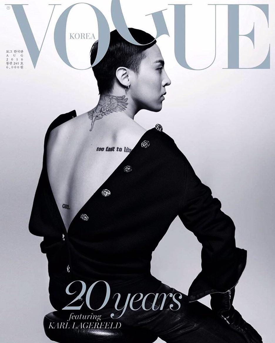 G-Dragon was featured on the cover of the 20th anniversary issue of ‘Vogue Korea’.