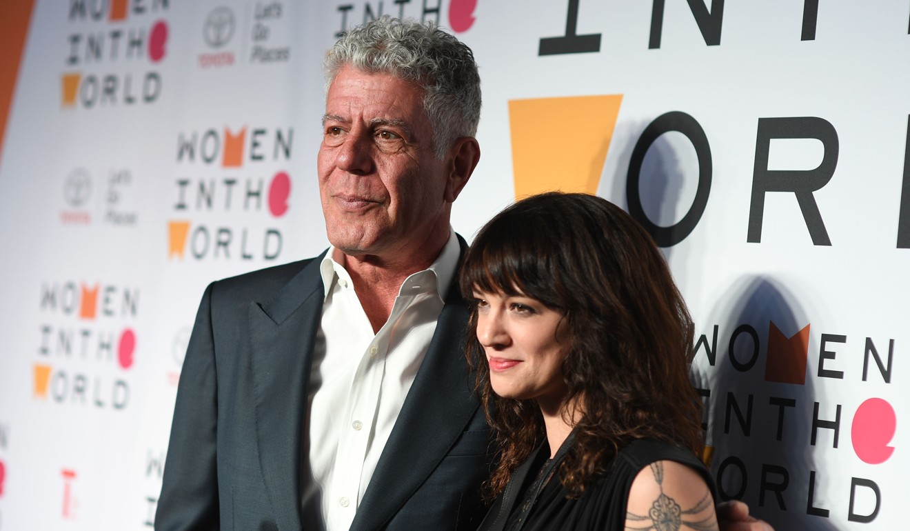 Anthony Bourdain and Argento attend the 2018 Women In The World Summit in New York City. Photo: Angela Weiss/AFP