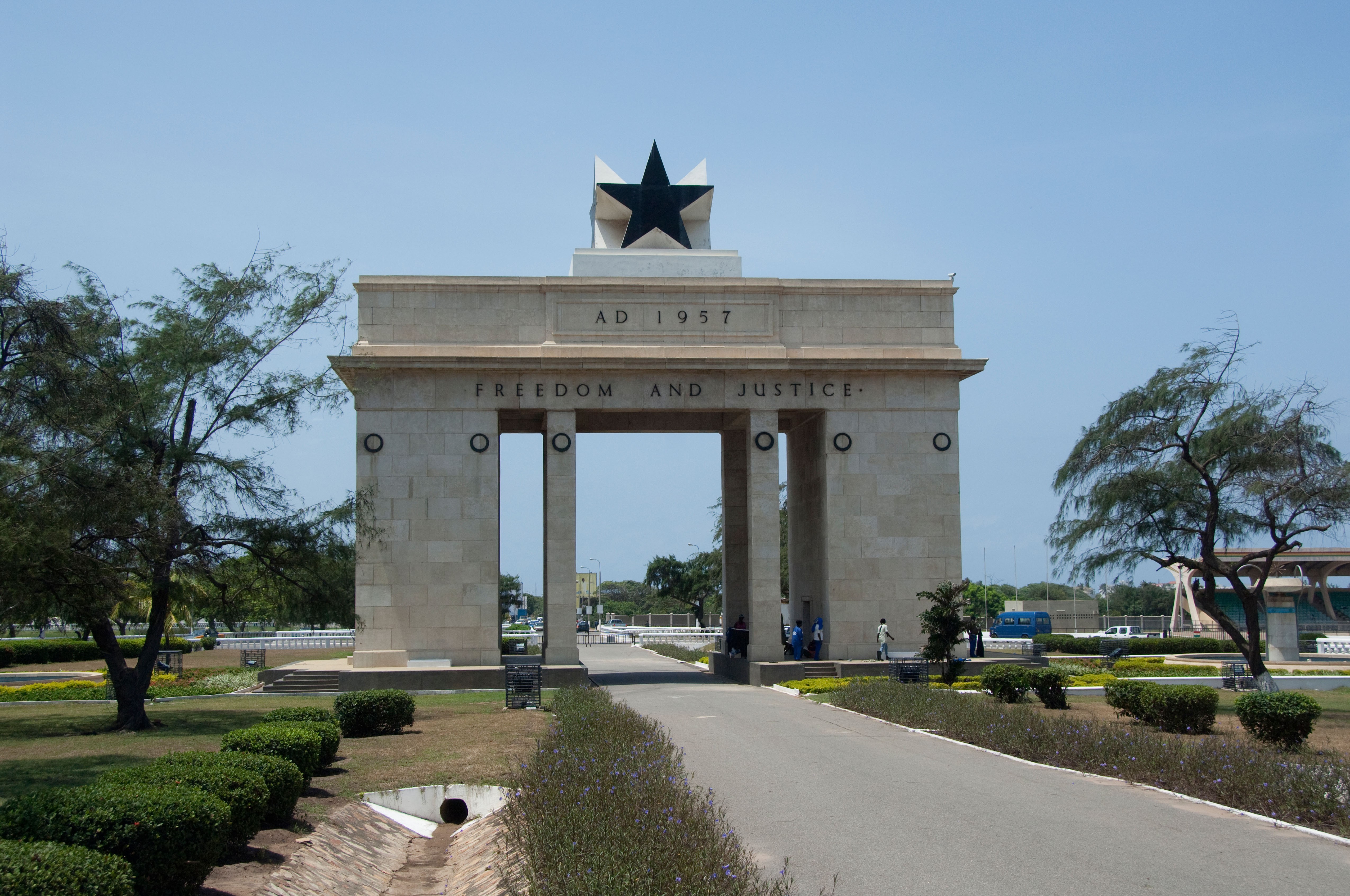 The Freedom Arch in Independence Square, Accra, the capital of Ghana.