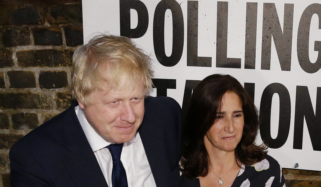 Johnson and Wheeler photographed after voting in the Brexit referendum in London. Photo: AP