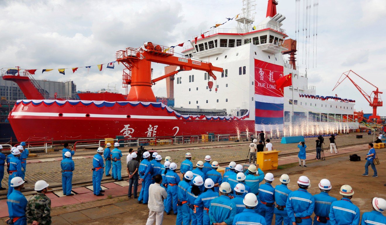 The launch of Xuelong 2 on Monday follows the news that China has begun work on a nuclear-powered icebreaking cargo vessel. Photo: Reuters