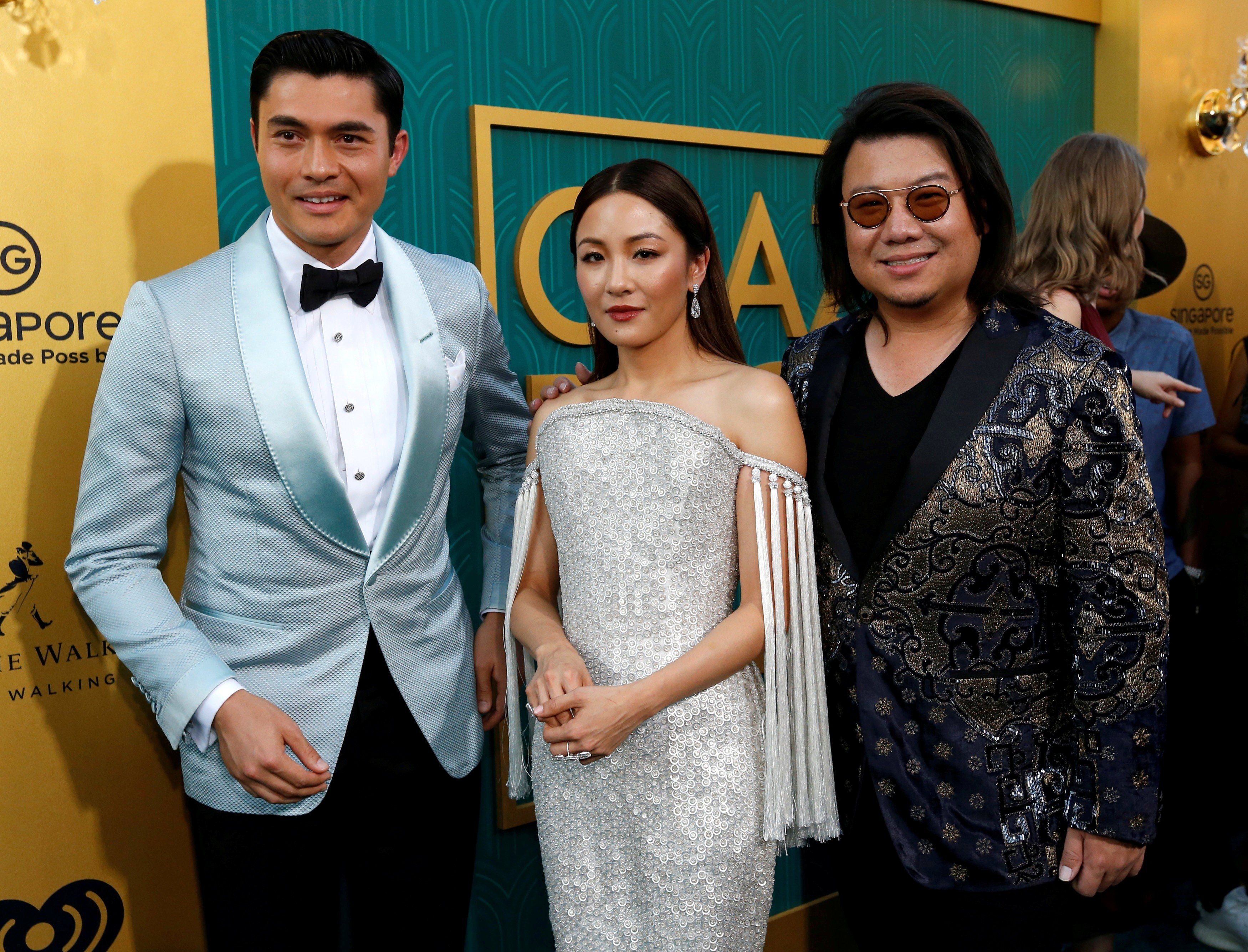 Kevin Kwan, right, author of the book Crazy Rich Asians, with the film adaptation’s cast members Henry Golding and Constance Wu, at its premiere in Los Angeles, California, on August 7. Why do Asians expect a film to represent all of them and even look to Hollywood to produce such a film? Photo: Reuters