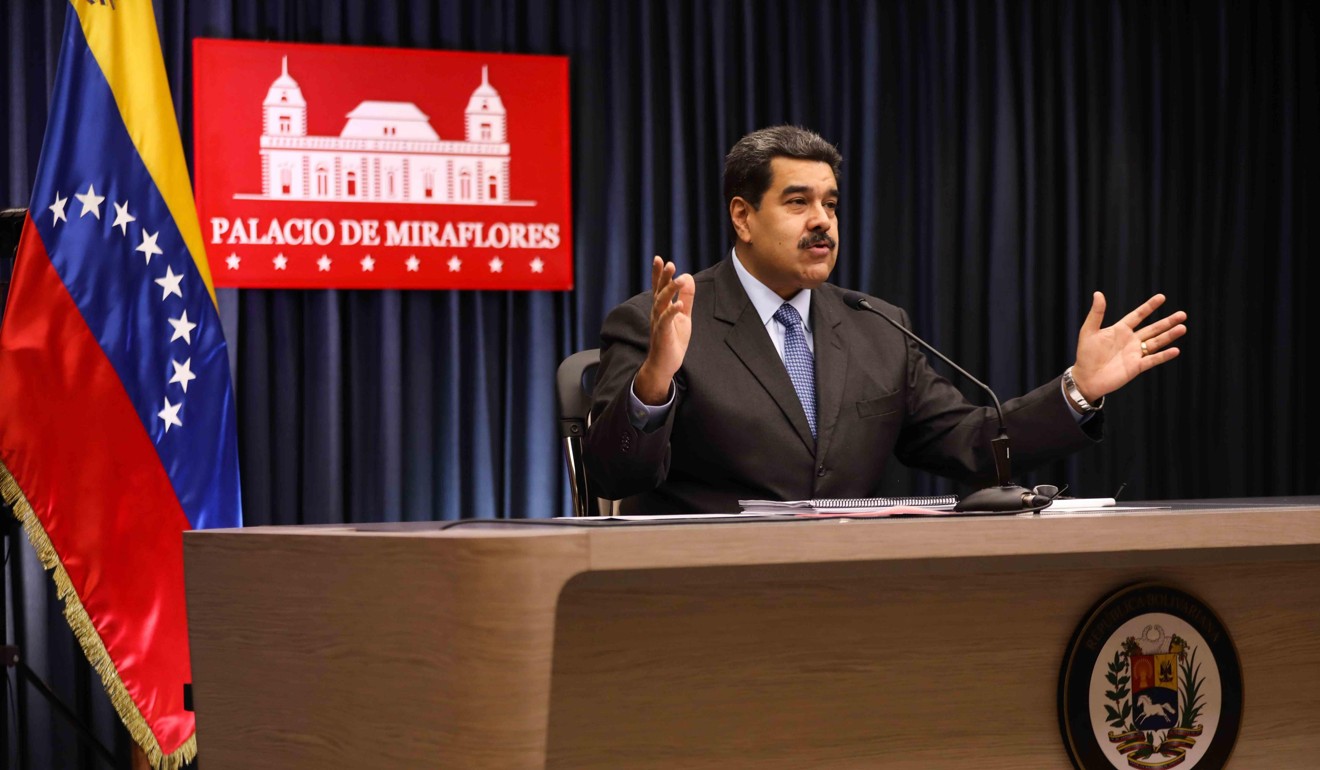 Venezuela President Nicolas Maduro speaks during a press conference in Caracas on Tuesday. Photo: EPA