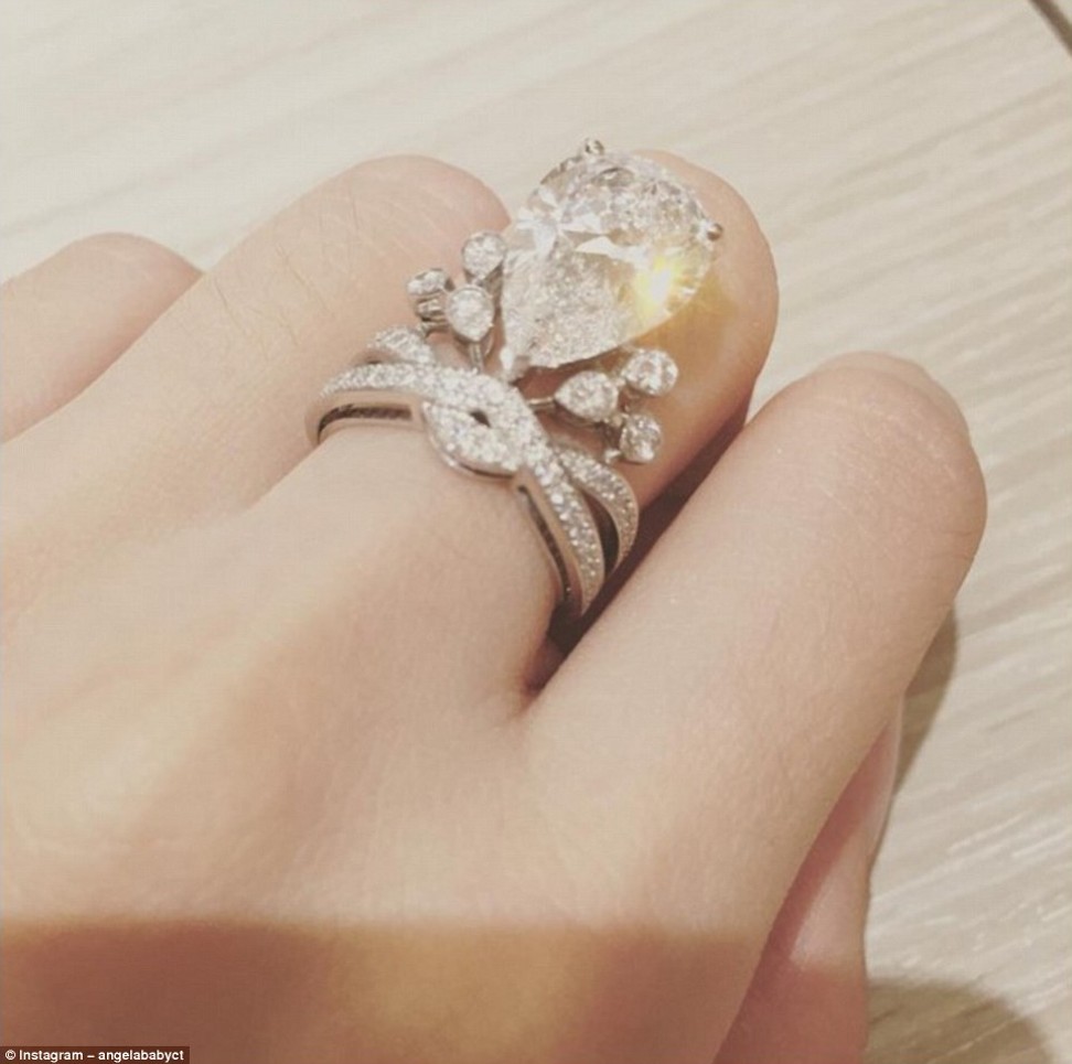 The US$1.6 millionChaumet diamond ring worn by Angelababy (Angela Yeung) at her wedding.