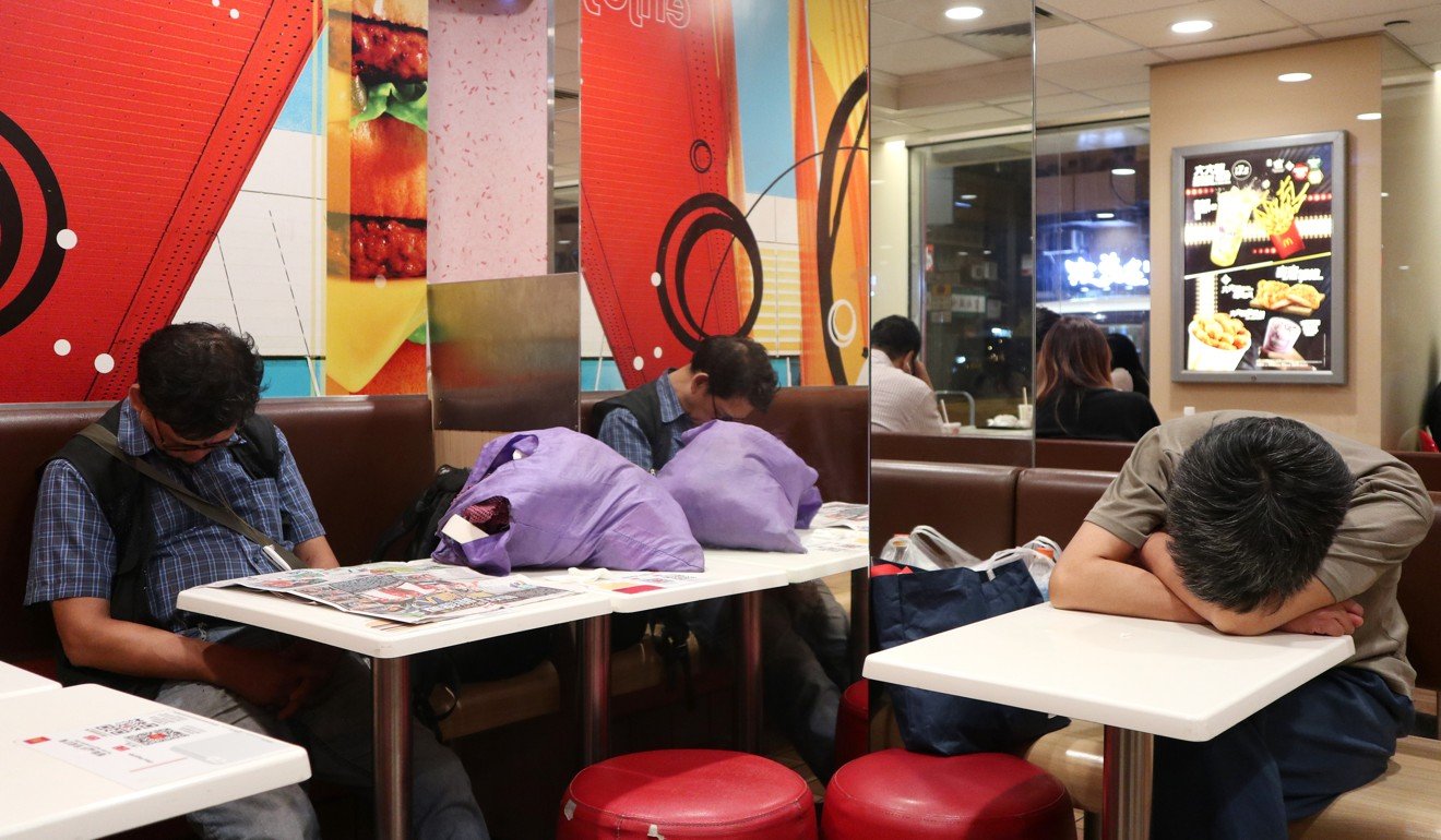 Some people who lack accommodation have taken to sleeping in McDonald’s. Photo: Roy Issa