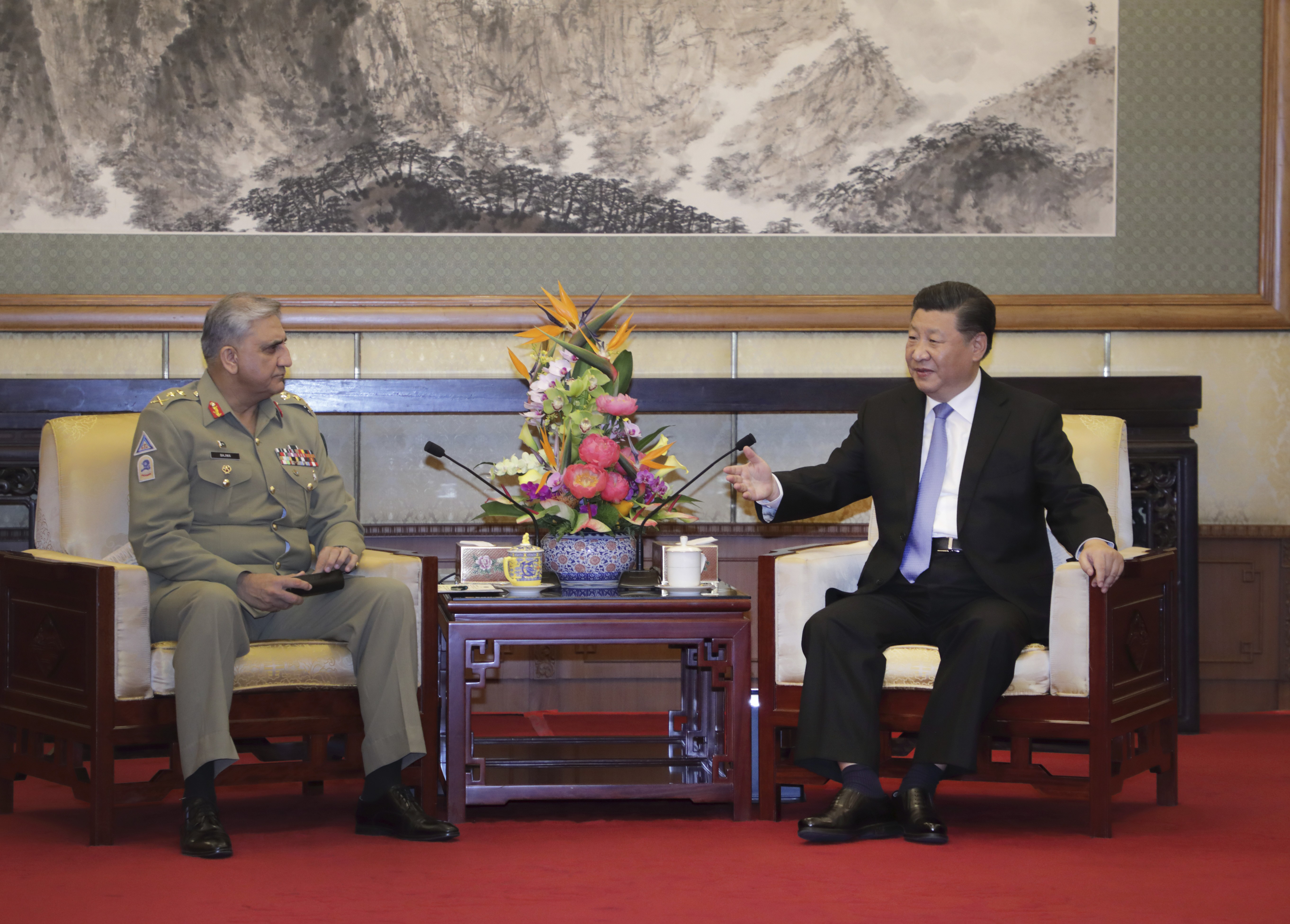 Pakistan's Chief of Army Staff Qamar Javed Bajwa meets Chinese President Xi Jinping in Beijing on September 19. Photo: Xinhua