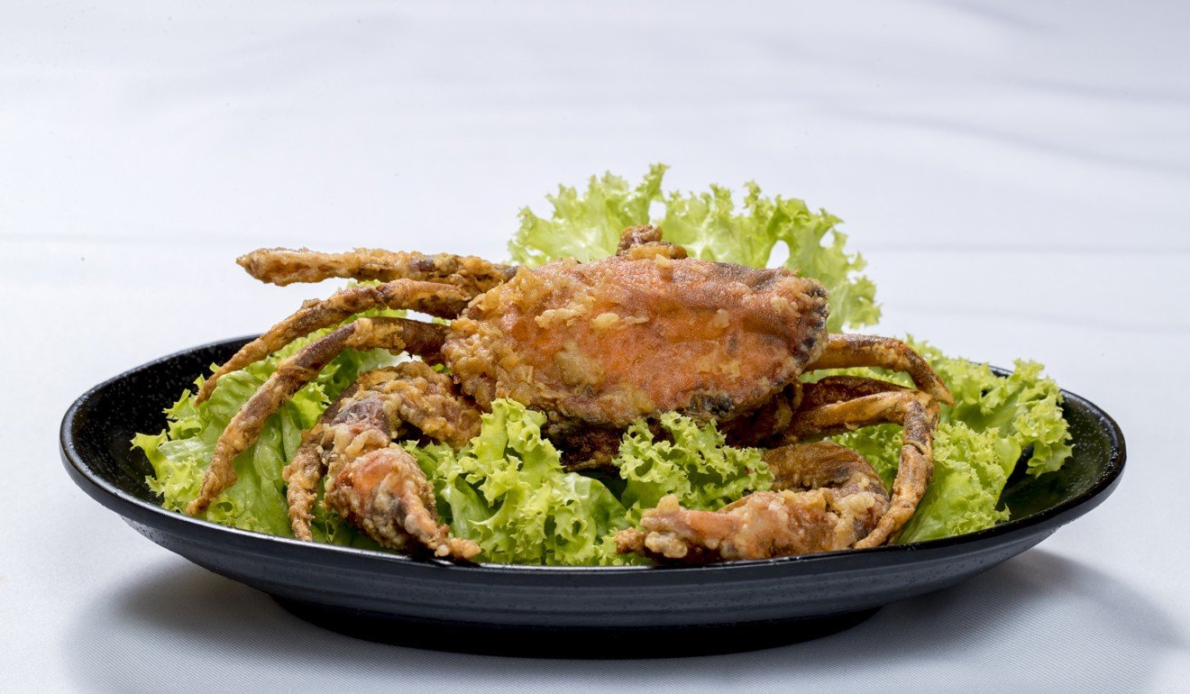 Keng Eng Kee Seafood’s golden salted egg yolk soft shell crab.