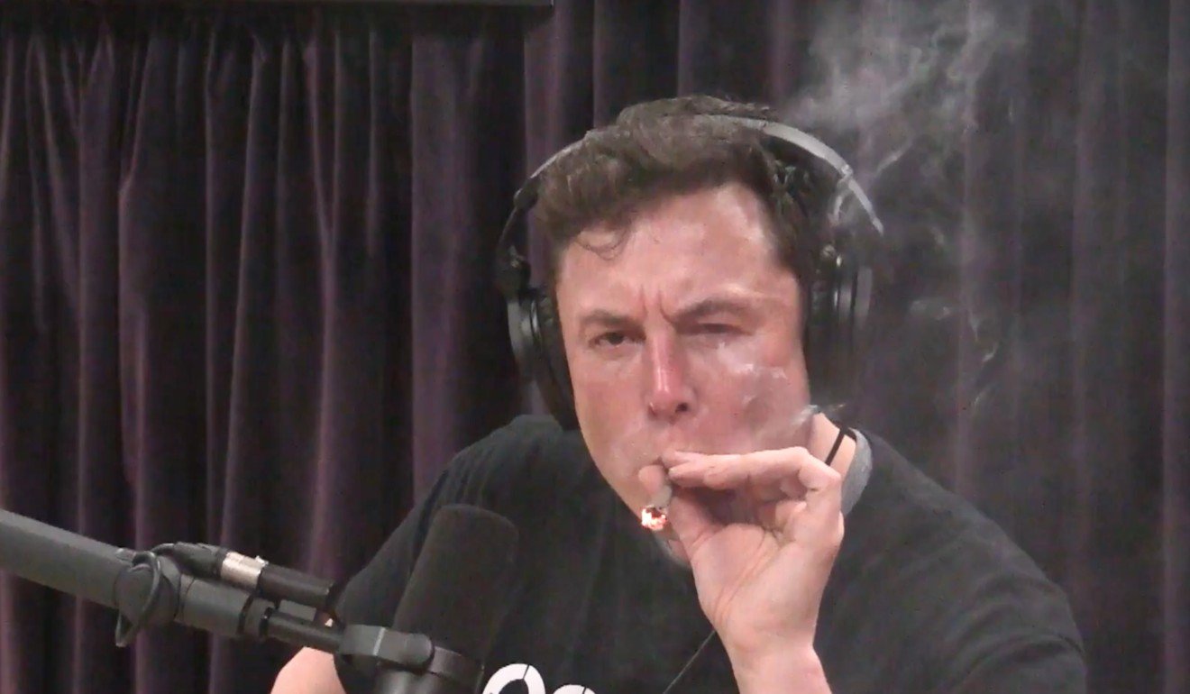 Elon Musk has baffled investors with emotional and seemingly erratic media appearances, including one where he appeared to smoke marijuana. Photo: YouTube