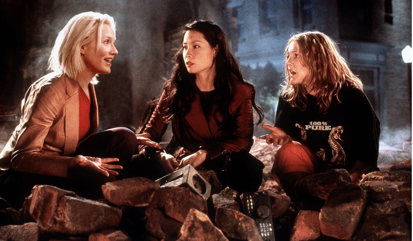 Barrymore with actresses Cameron Diaz and Lucy Liu in the film ‘Charlie’s Angels’. Photo: AP/Columbia-Tri Star