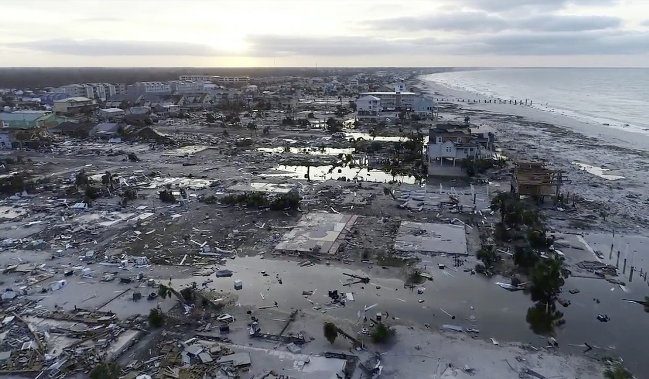Damage from Hurricane Michael is seen in Mexico Beach. Photo: SevereStudios.com via AP