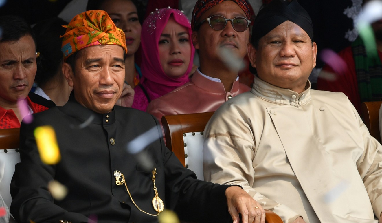 Indonesian President Joko Widodo and rival presidential candidate Prabowo Subianto. Photo: AFP