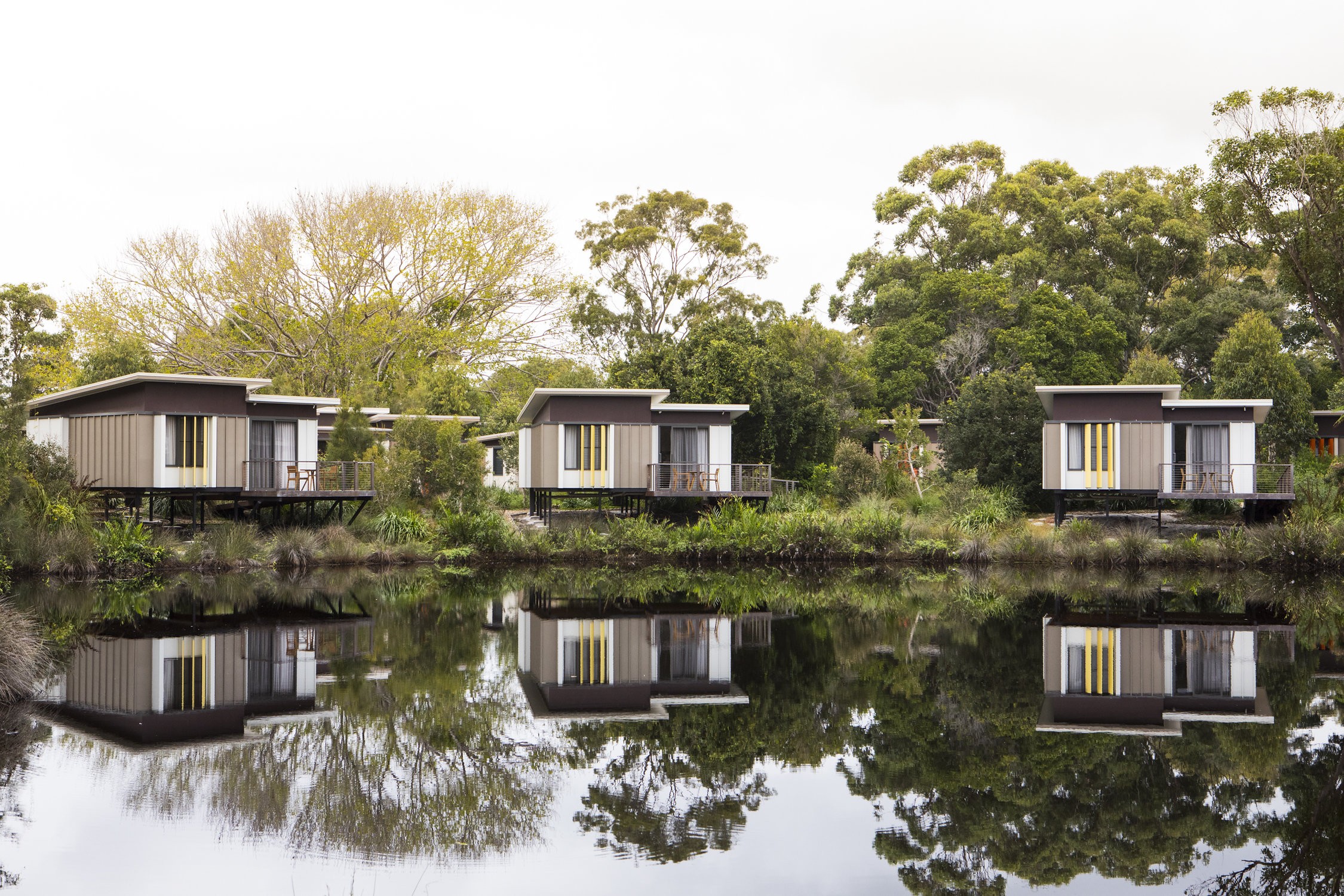 Lagoon Edge Villas perch on the edge of Elements of Byron’s lagoon. Pictures: Elements