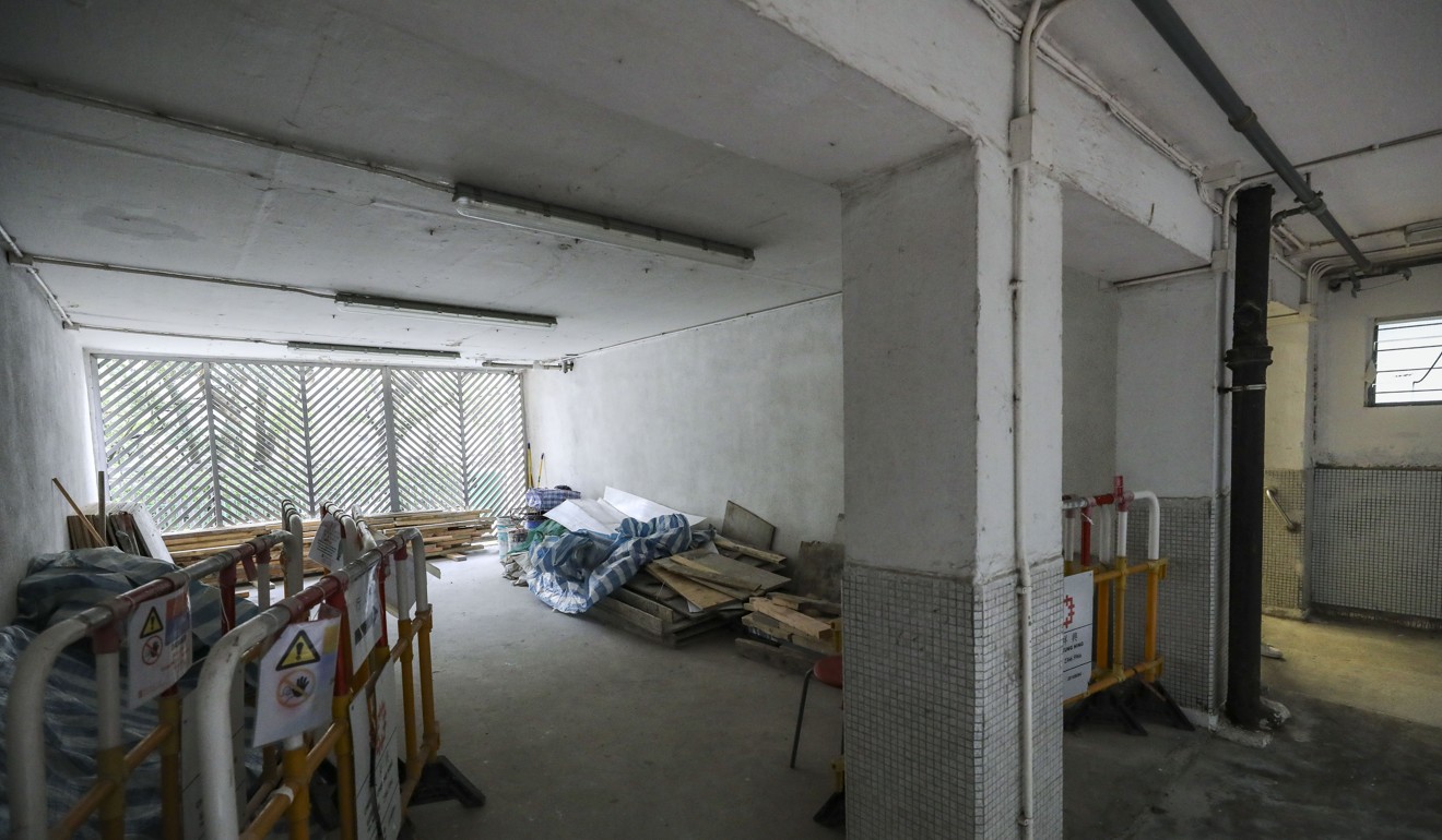 An unused spaces in Shun Lee Estate, of similar size to a public housing unit, from the Ombudsman report on the Housing Department’s arrangement for using idle spaces in public housing estates. Photo: Dickson Lee