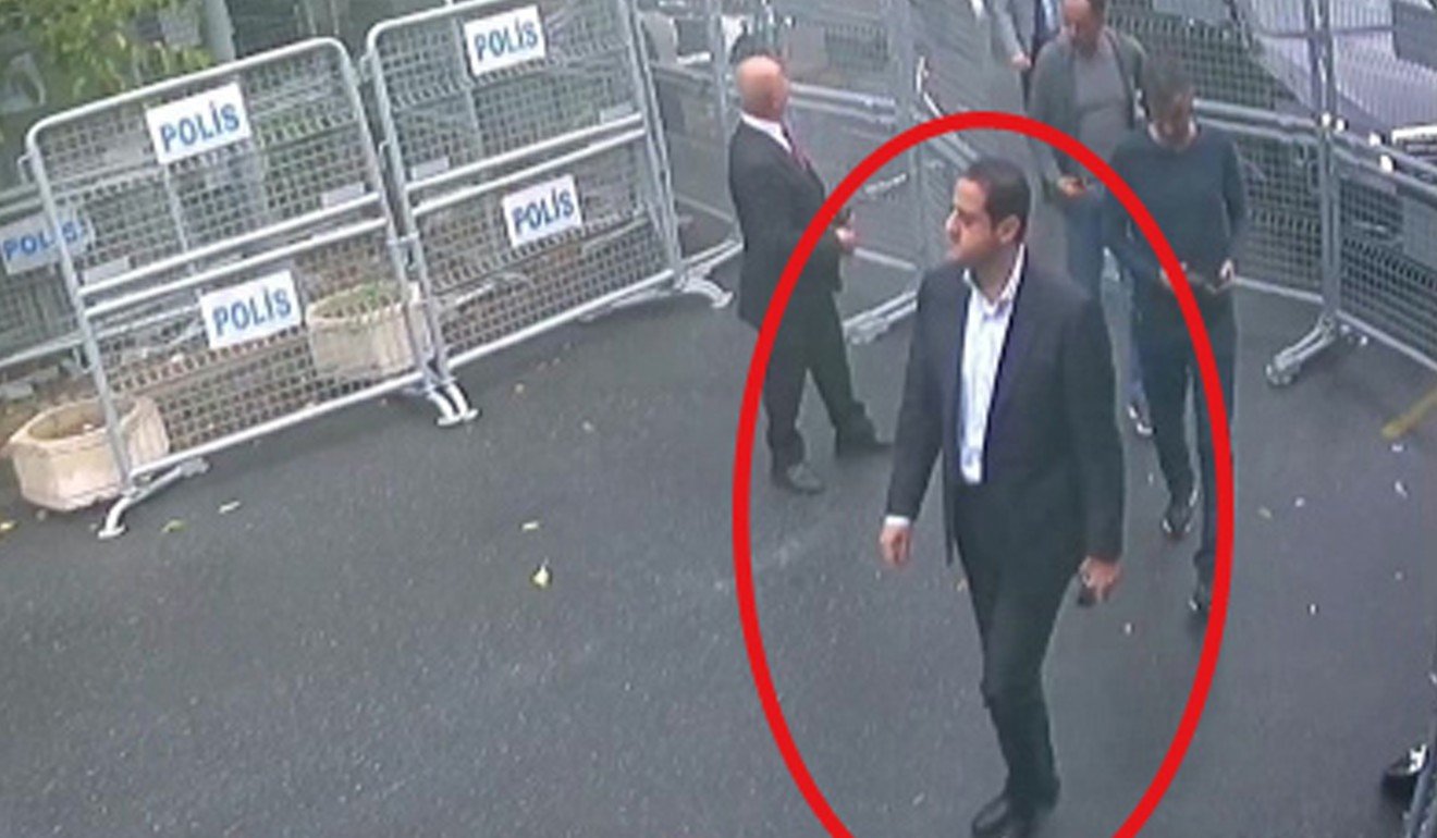 In this surveillance video footage, a man identified by Turkish officials as Maher Abdulaziz Mutreb, walks towards the Saudi consulate in Istanbul on 2 October. Photo: AP