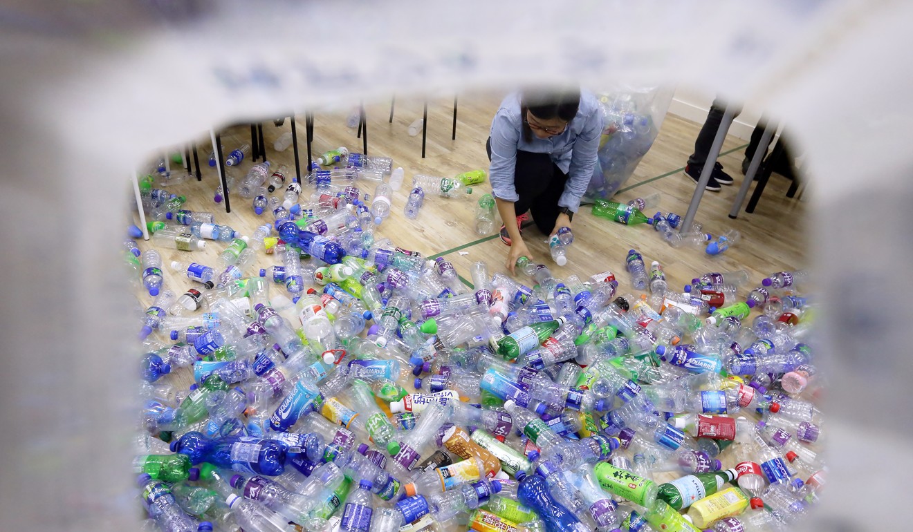 One elderly collector managed to bring in 600 plastic bottles in a week. Photo: Felix Wong