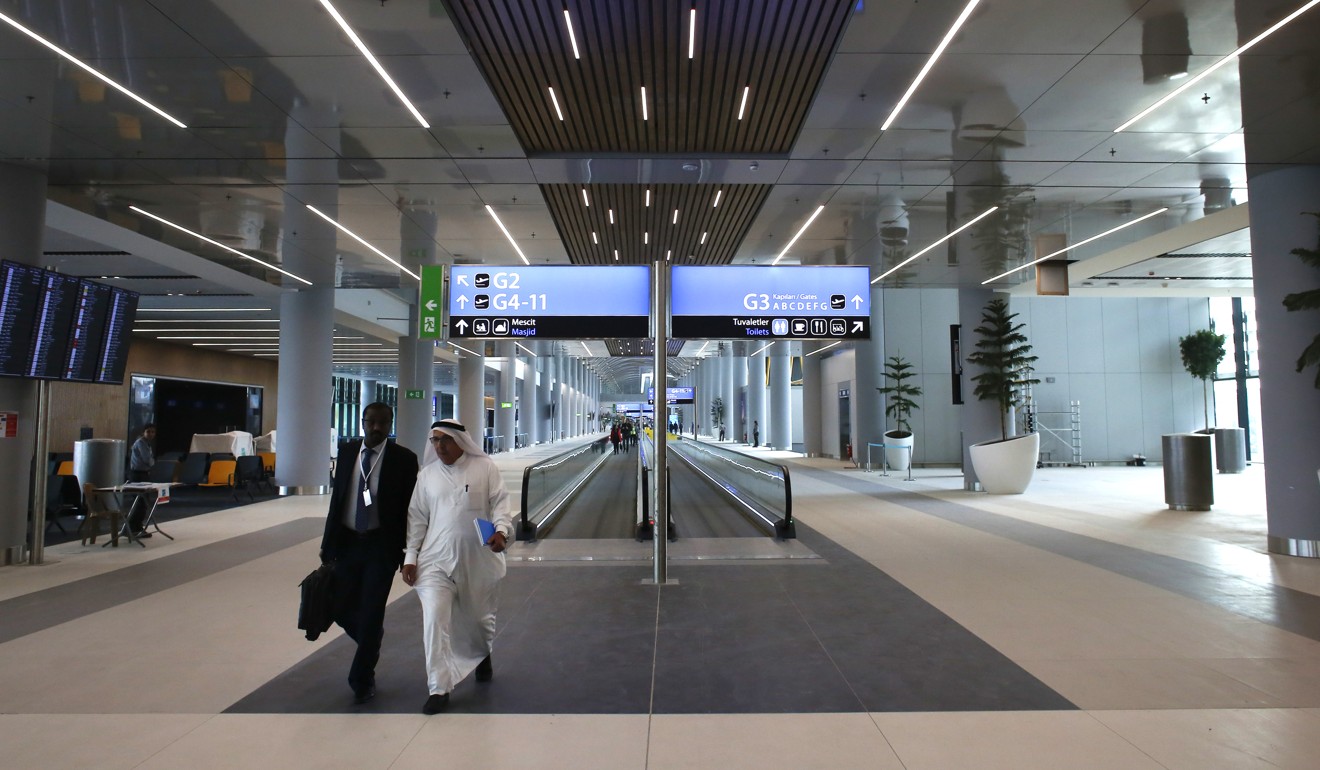 Visitors walk through Terminal 3 at Istanbul Airport. Photo: Bloomberg