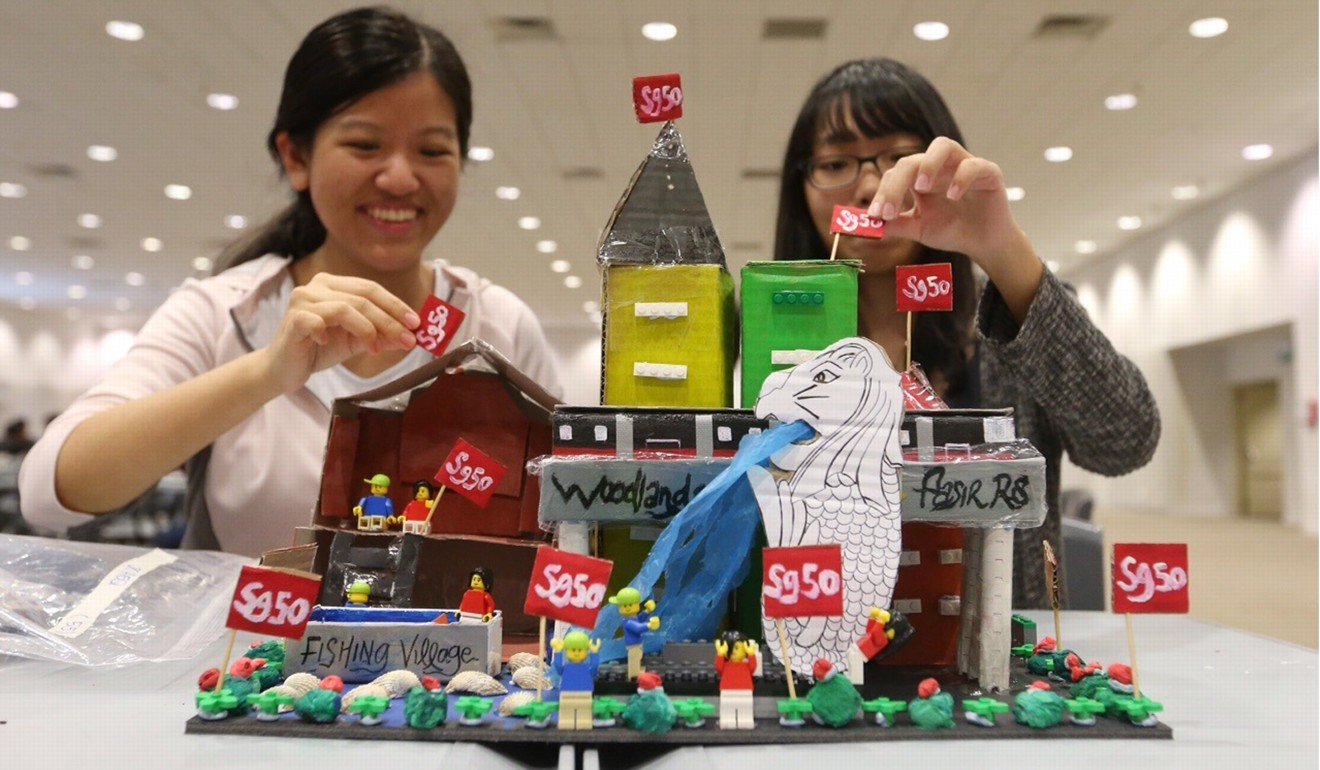 Polytechnic students in Singapore take part in a competition in 2015 that was part of a year-long celebration of the 50th anniversary of the founding of modern Singapore. The city state’s high-quality polytechnics offer vocational training indispensable to thriving industries. Photo: Singapore Press Holdings