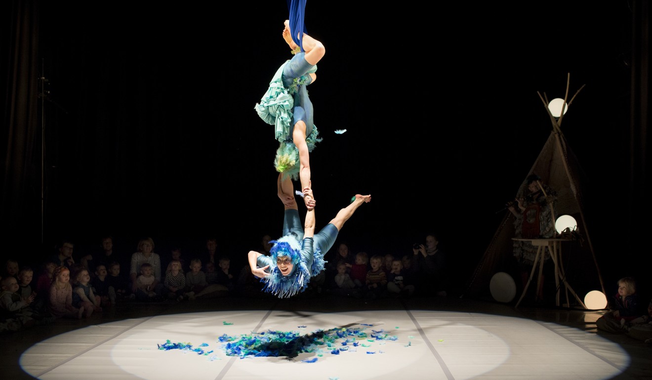 The aerial dance performance, ‘Strange Feathers’ will performed by Ireland’s Fidget Feet Aerial Dance Theatre at Hong Kong’s ‘Cheers!’ Series of family entertainments in February. Photo: Vitalij Kazackov