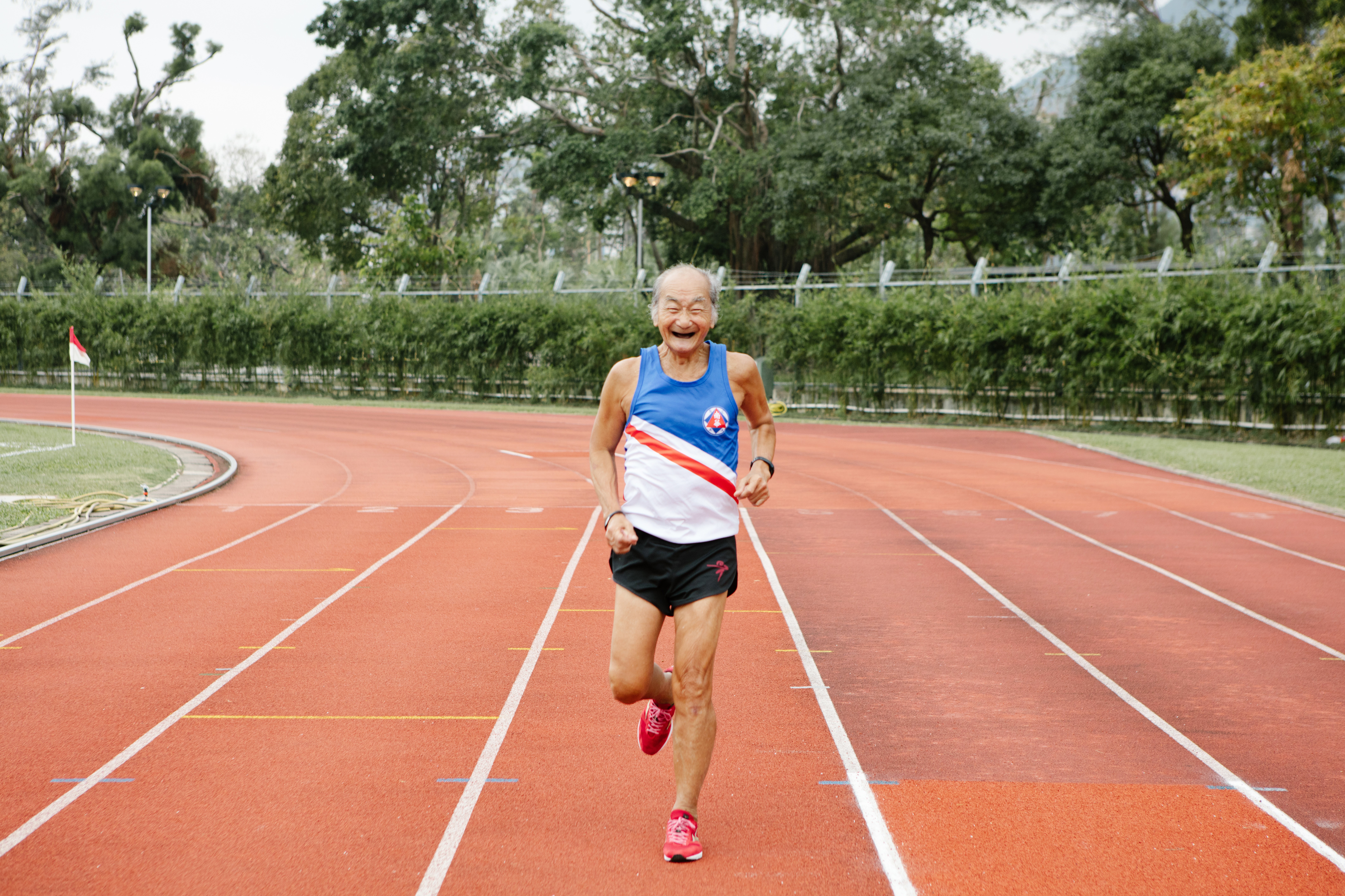Retired Hong Kong minibus driver Chau Wai-chuen, 81, who has been a long-distance runner for almost 40 years, has taken part in six running events at this year’s Hong Kong Masters Athletics Championships. Photo: Deon Wong