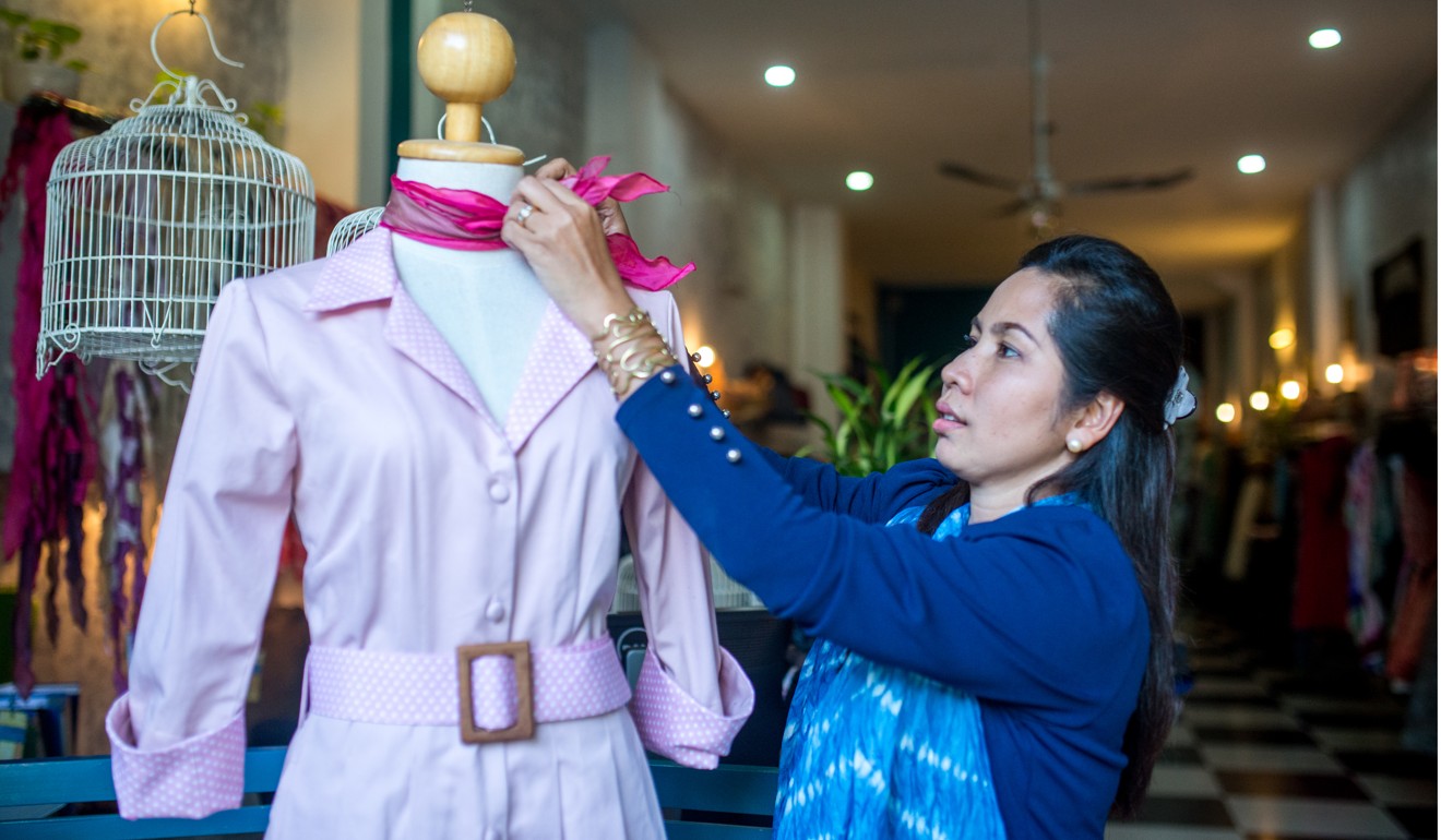 Vannary’s company Lotus Silk produces ethical silk, clothing and accessories. Photo: Kimlong Meng