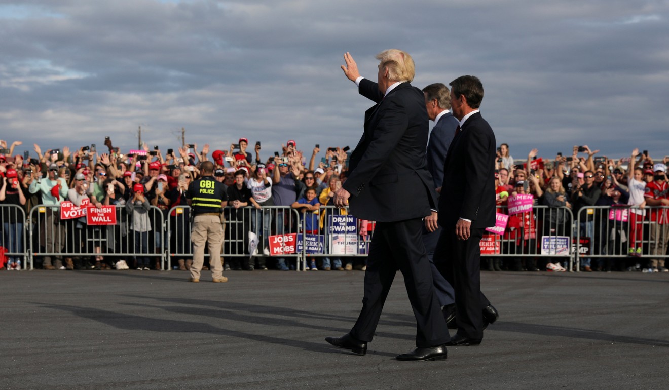 Trump at Middle Georgia Regional Airport in Macon. Photo: Reuters