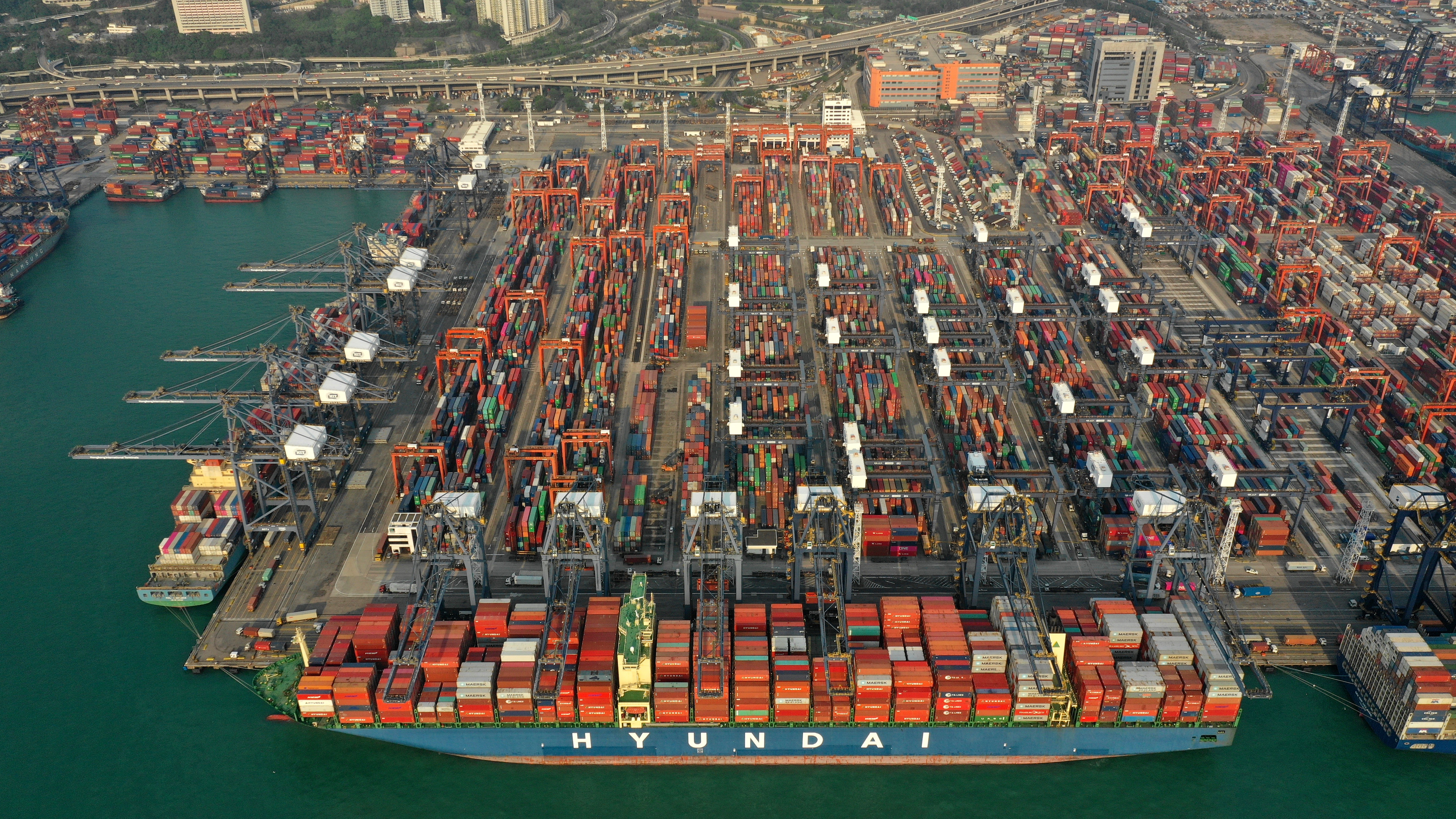 An aerial view of Hong Kong Port at Kwai Tsing. Maritime cargo represents over 90 per cent of Hong Kong’s overall cargo volume. Photo: Roy Issa