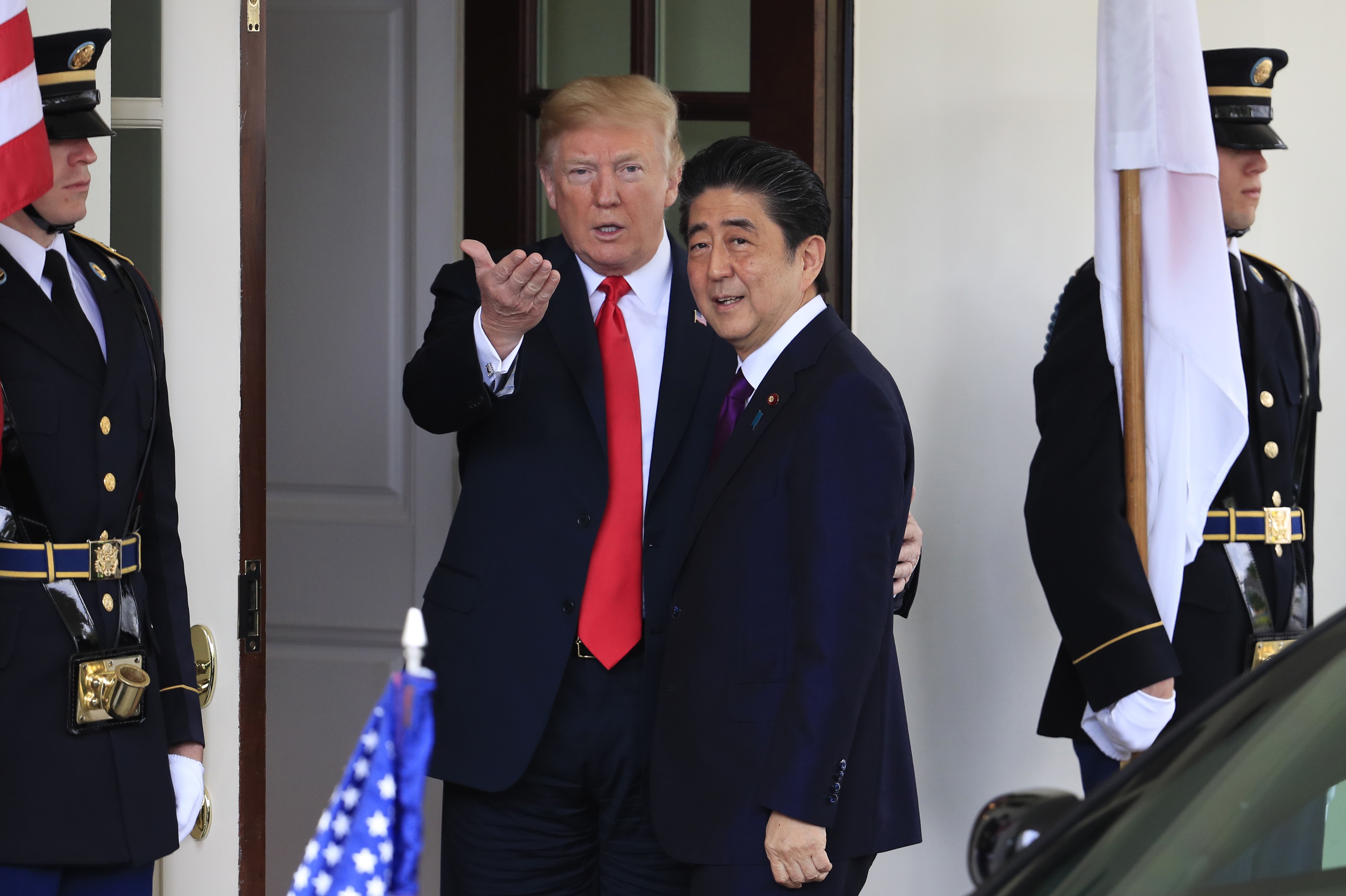 In this file photo from June 7, 2018, US President Donald Trump welcomes Japanese Prime Minister Shinzo Abe to the White House. China may have replaced Japan as the bogeyman, but Tokyo is still a villain in Trump’s mind, writes William Pesek. Photo: AP