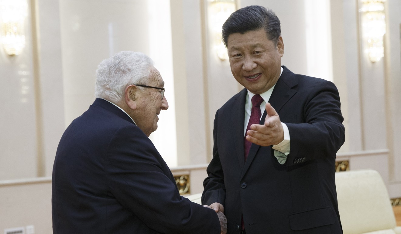 Henry Kissinger meets Chinese President Xi Jinping in Beijing on Thursday. Photo: EPA-EFE