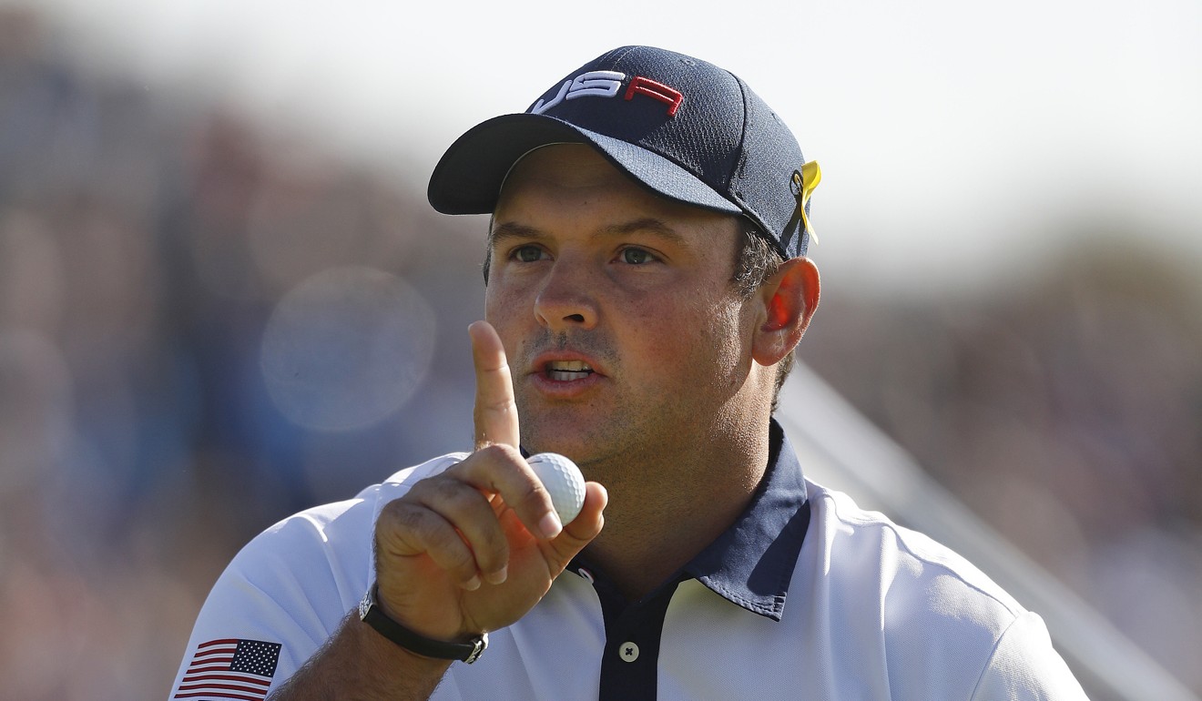 Patrick Reed gestures to the crowd during the Ryder Cup. Photo: AP