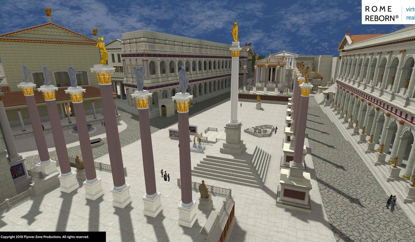 A virtual look at the centre of Rome in AD320. Photo: AFP