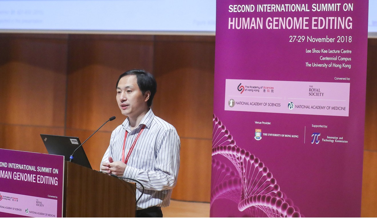 He Jiankui claims to have created the first gene-edited babies. Photo: Sam Tsang