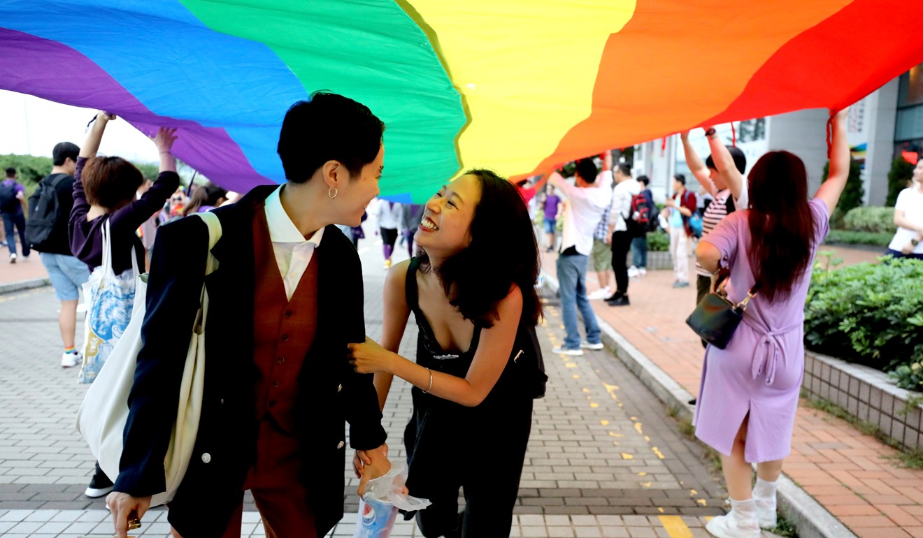 Supporters of equal rights for the LGBT community participate in Hong Kong’s Pride Parade 2018 on November 17. Photo: Edward Wong.