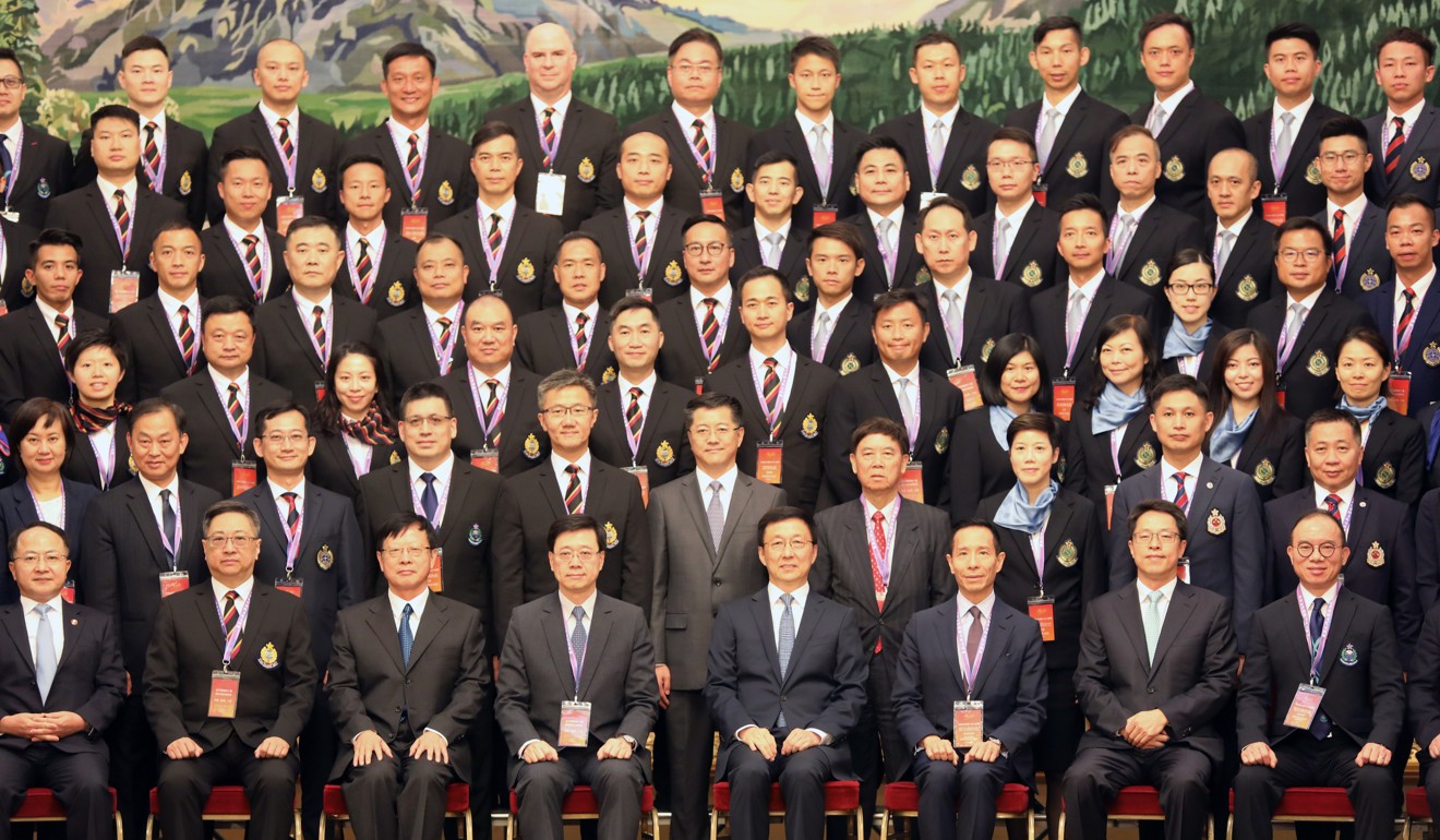 Louise Ho (second row from the front, third from the right) joined the 120-strong delegation and met Chinese Vice-Premier Han Zheng in Beijing in August. Photo: Simon Song