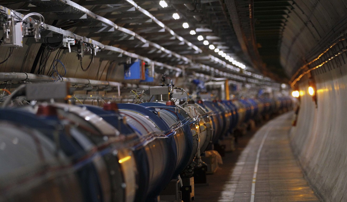 The Large Hadron Collider tunnel at Cern, near Geneva. Photo: Reuters