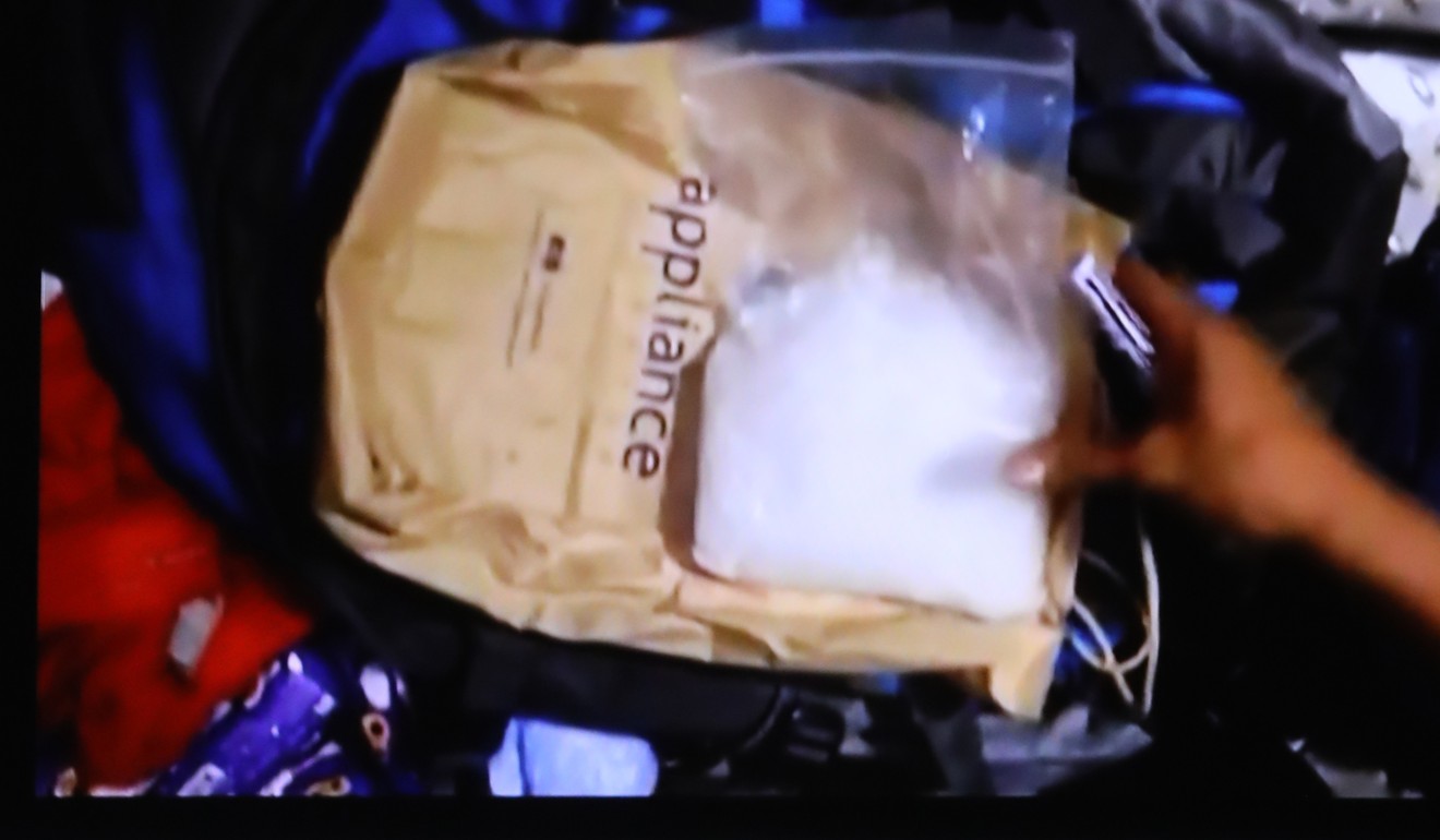 Drugs were found in one of the men’s backpacks after it was taken out of their sight. Photo: Dickson Lee