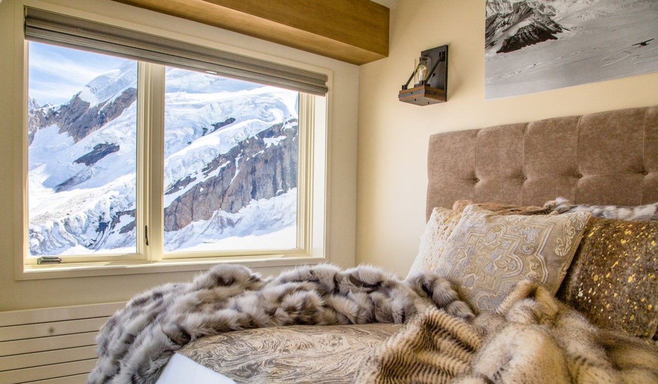 Bedrooms are cosy and offer fantastic views of the snow-covered mountains.