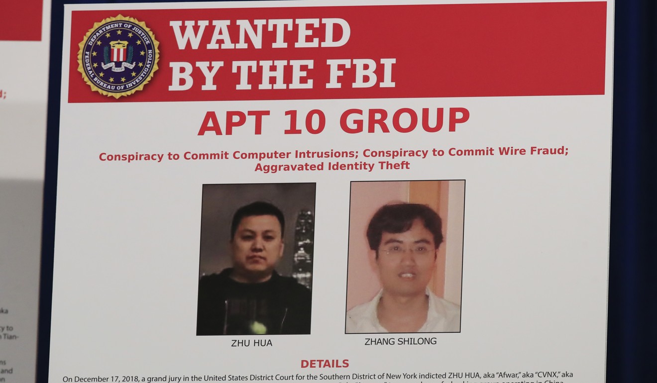 According to the FBI, Zhu and Zhang acted on behalf of China’s state security bureau. Photo: AP