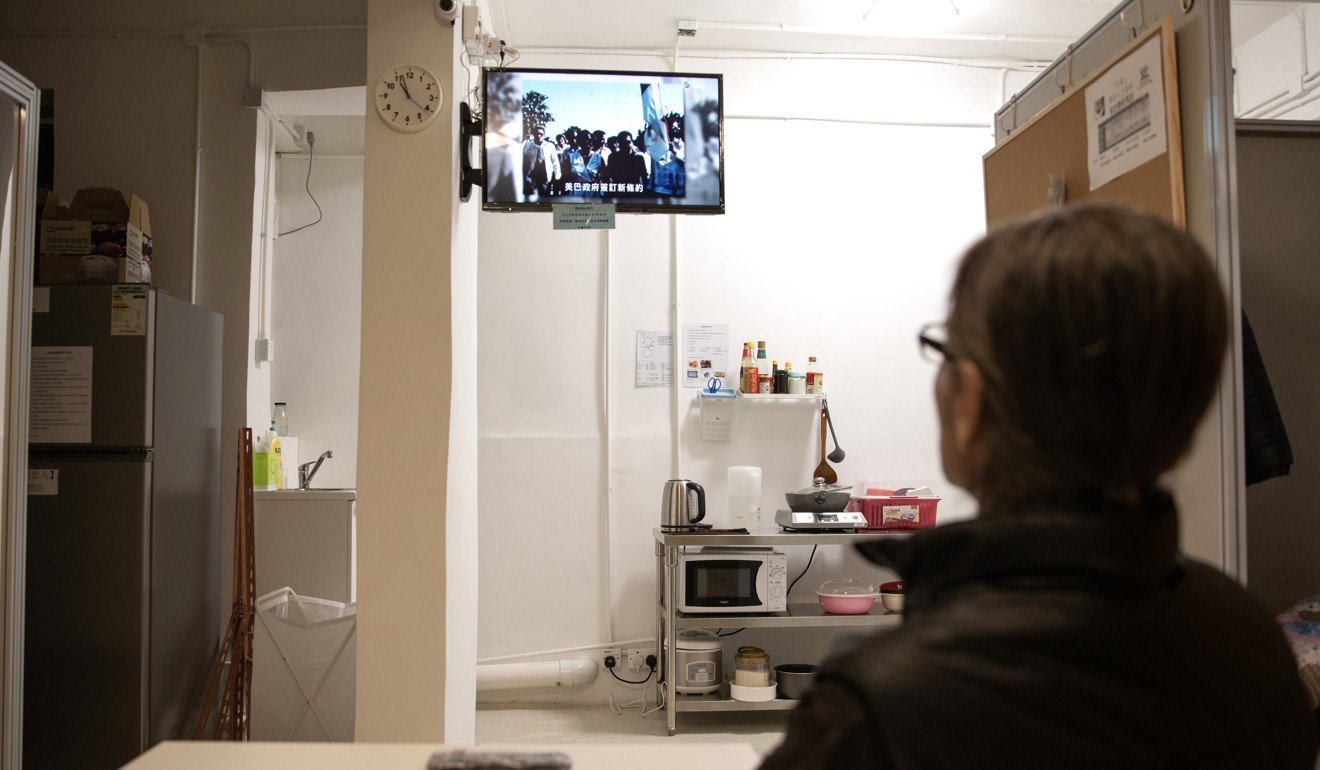 Hung in his new hostel in Tai Kok Tsui. Photo: Winson Wong