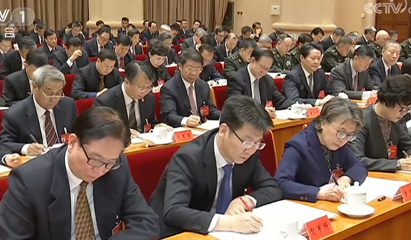 Chinese officials during the Central Economic Work Conference in Beijing. Photo: CCTV