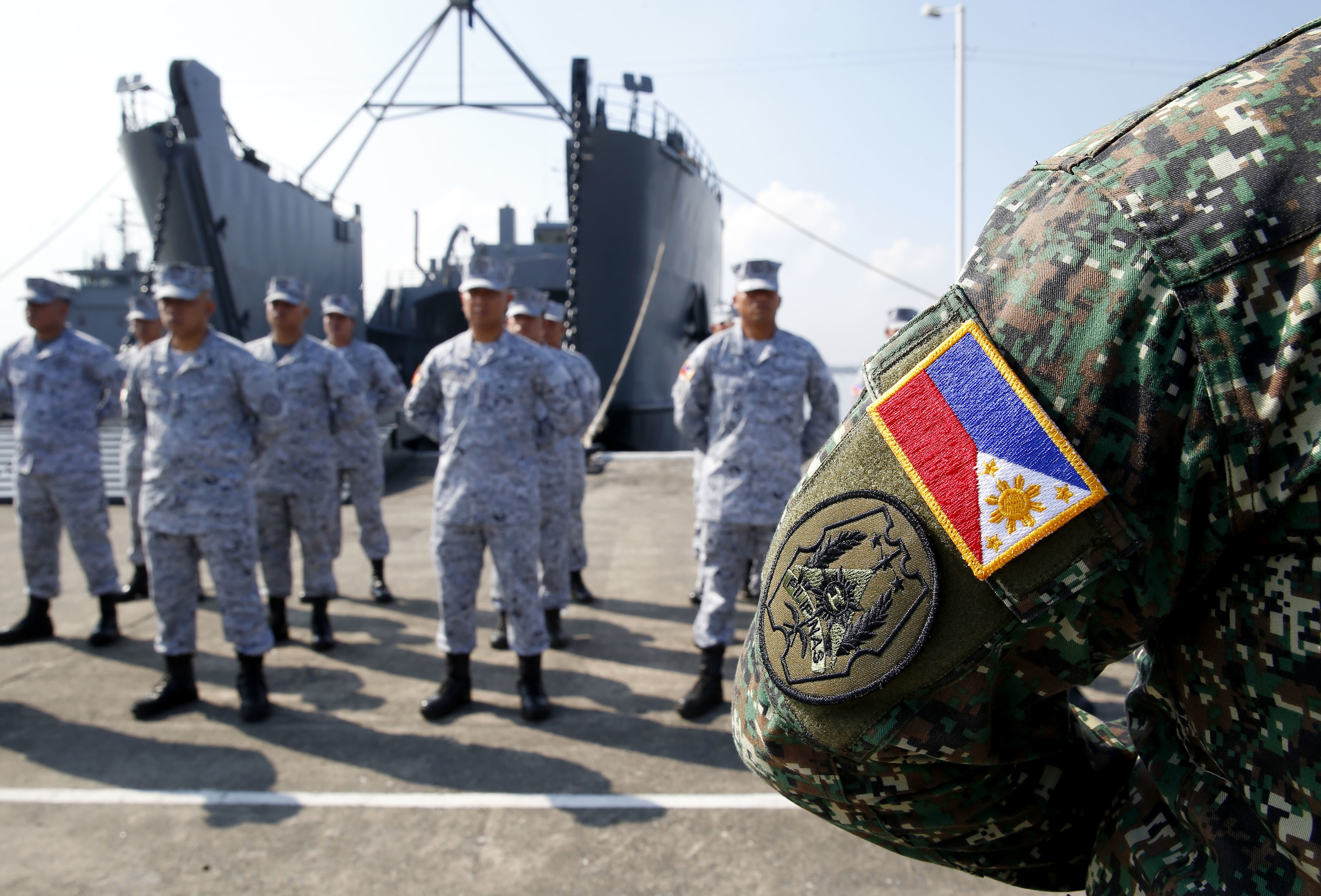 Philippine sailors pictured ahead of the Asean-China joint exercise in May. Photo: AP