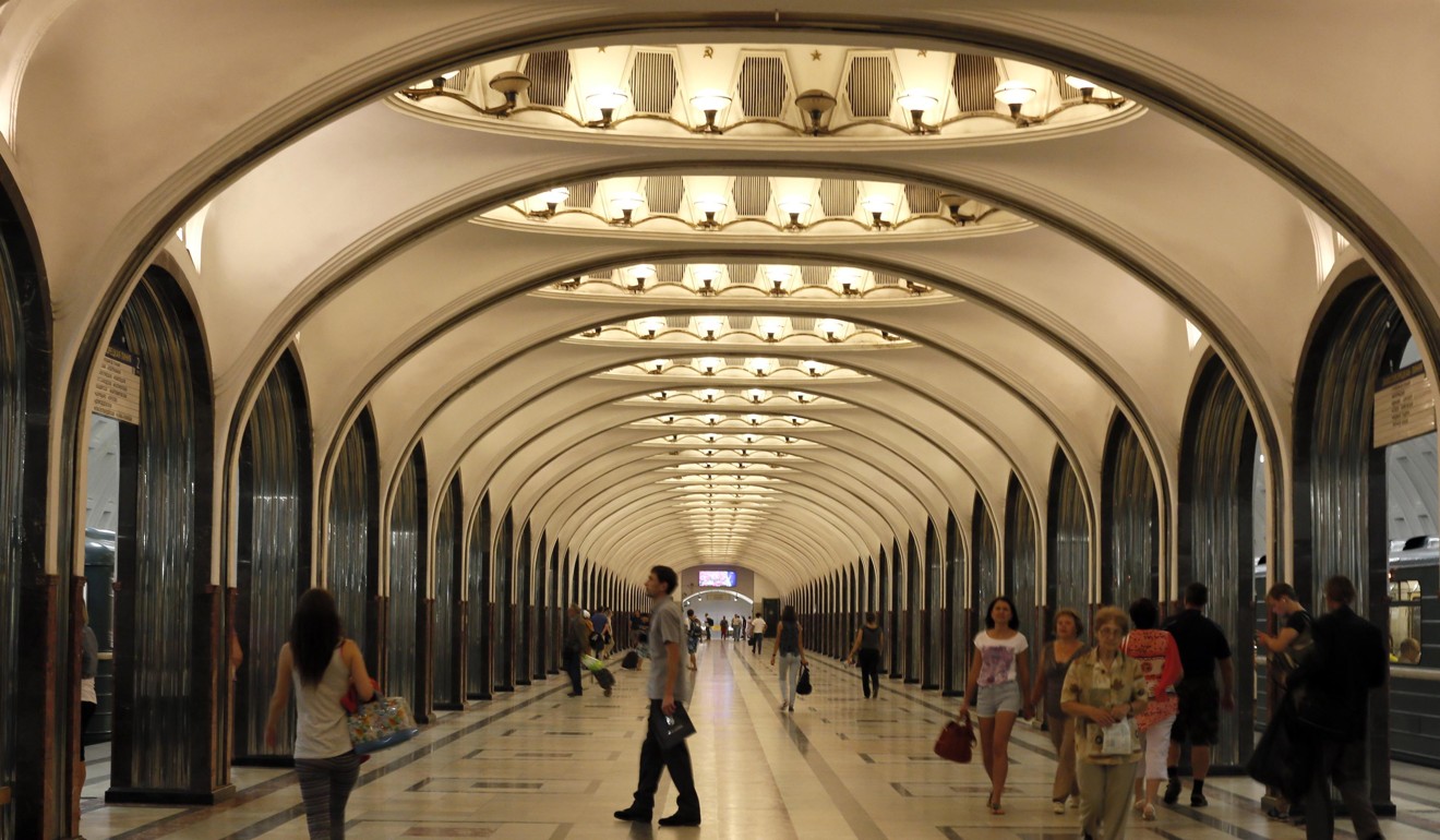 People wait for the train in Mayakovskaya metro station in 2013. The station was built in 1938. File photo: Reuters