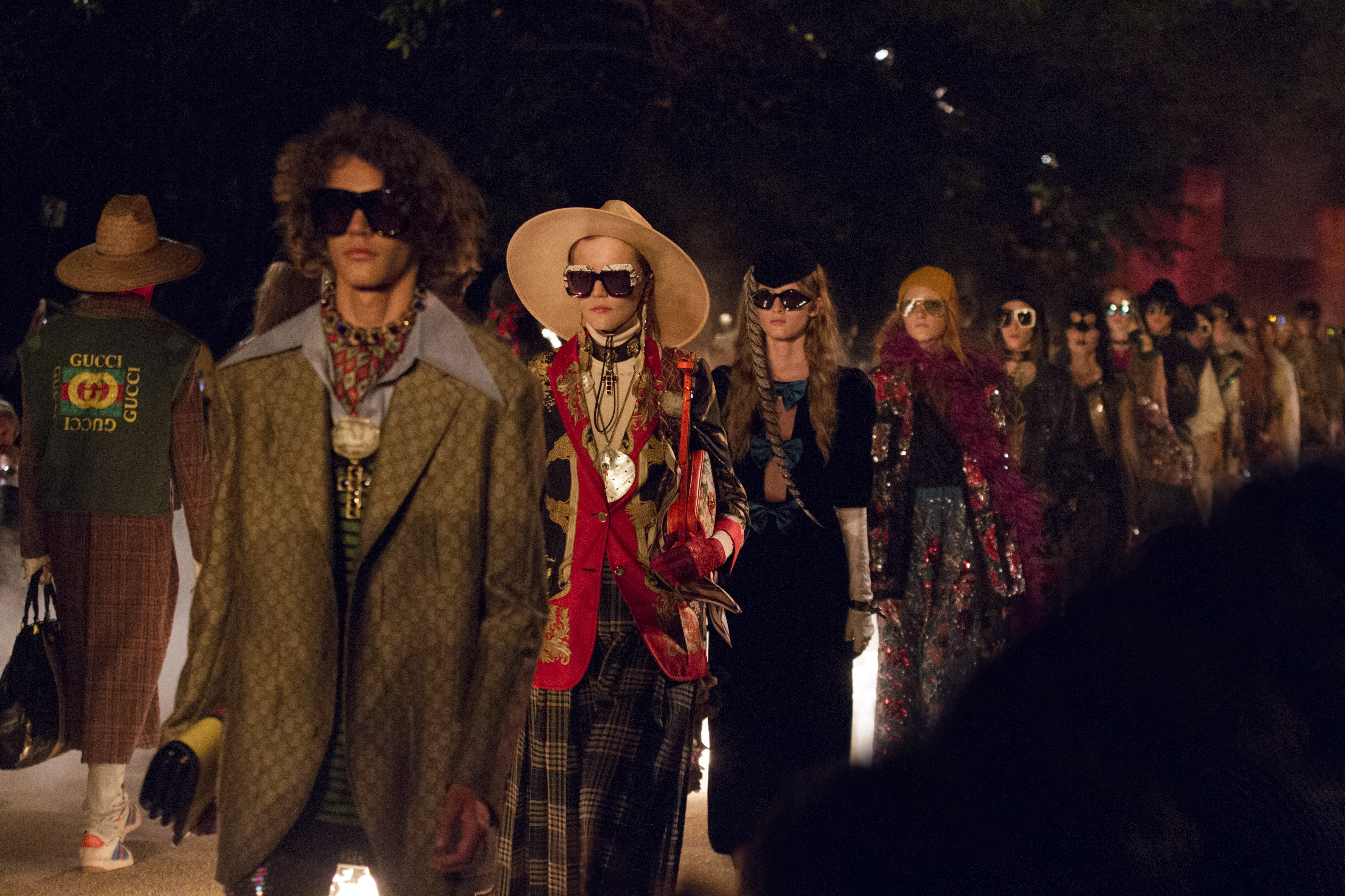 Gucci creations by creative director Alessandro Michele, such as its Cruise 2019 fashion show (above) in Arles, France, in May, have gone down well with consumers, who like the Italian fashion brand’s mash-up of high and low cultural references.