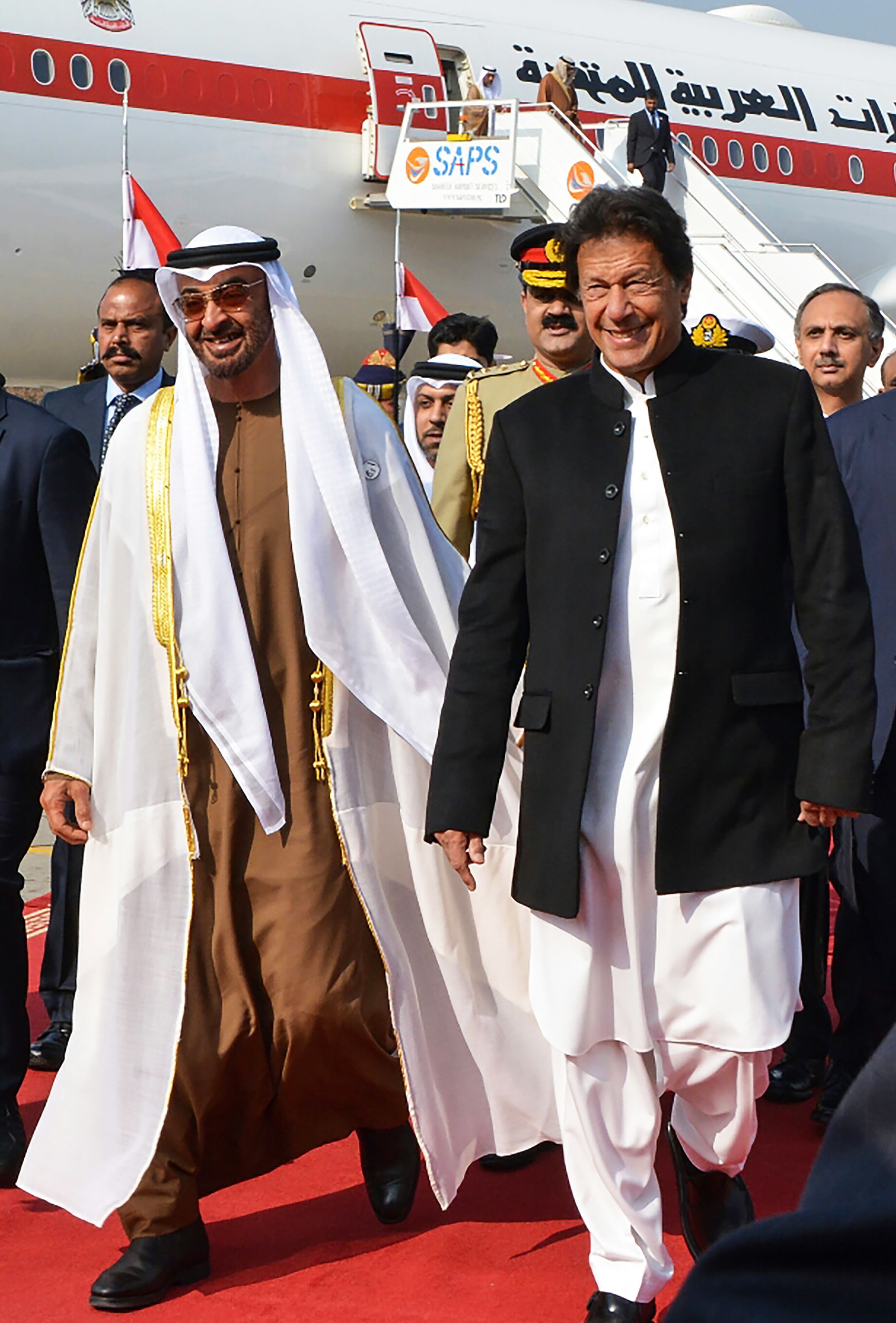 Abu Dhabi Crown Prince Sheikh Mohammed bin Zayed and Pakistani Prime Minister Imran Khan. Photo: AFP