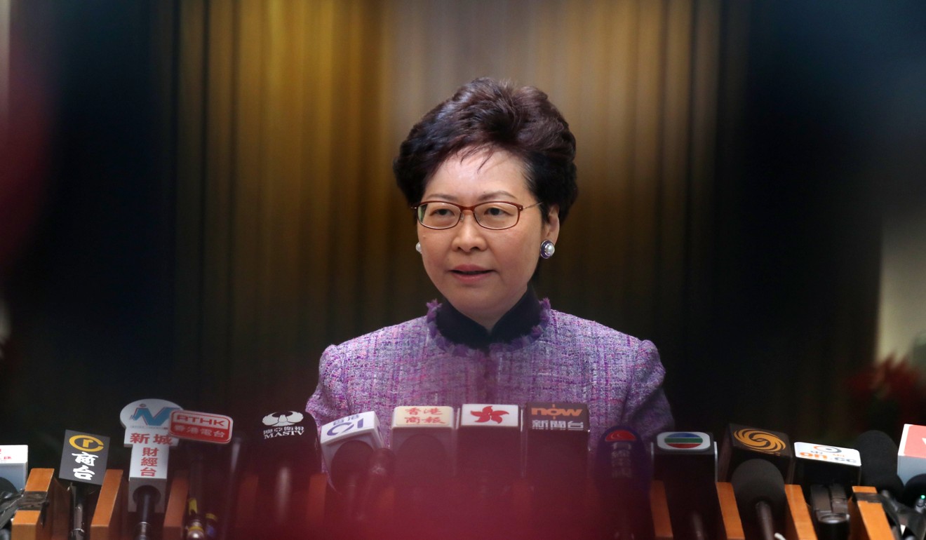 Carrie Lam said it would be “irresponsible” for her to accept the suggestions of the land supply task force fully. Photo: Xiaomei Chen