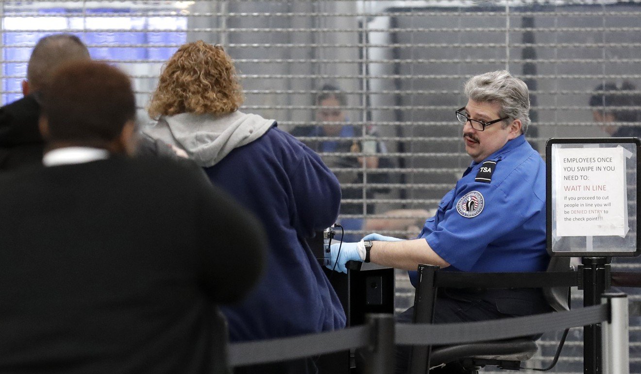 Transportation Security Administration officers at a checkpoint at O’Hare airport in Chicago, on January 11, 2019. Photo: AP