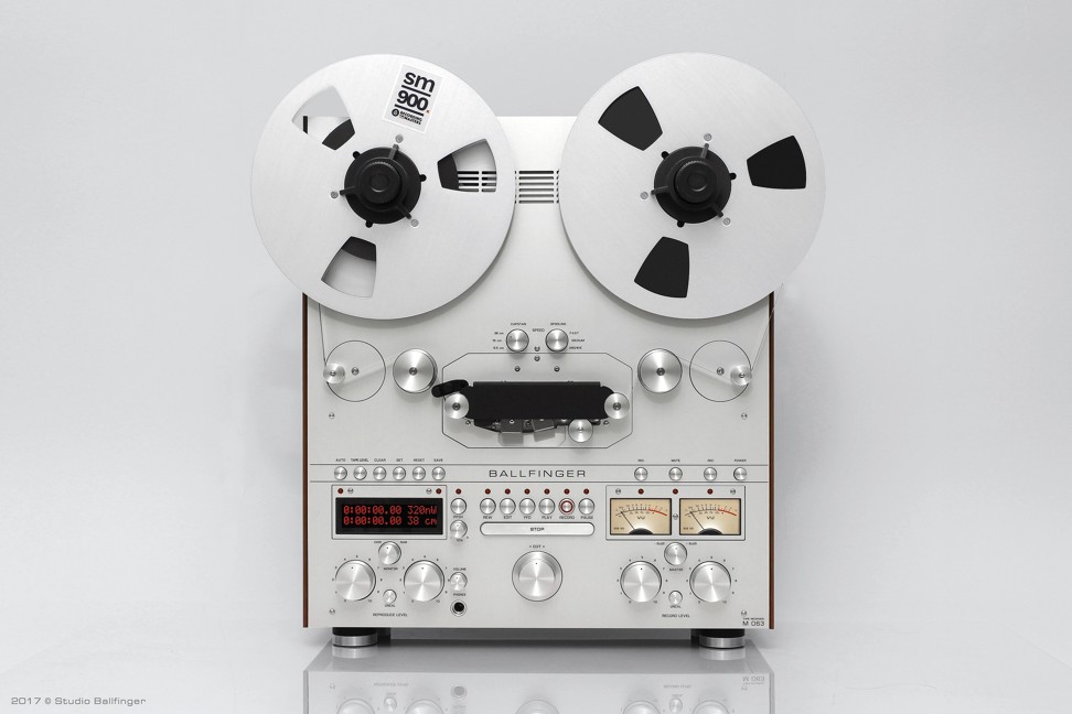 The M063 H5 from Ballfinger. The brand is releasing new models of its reel-to-reel tape decks.