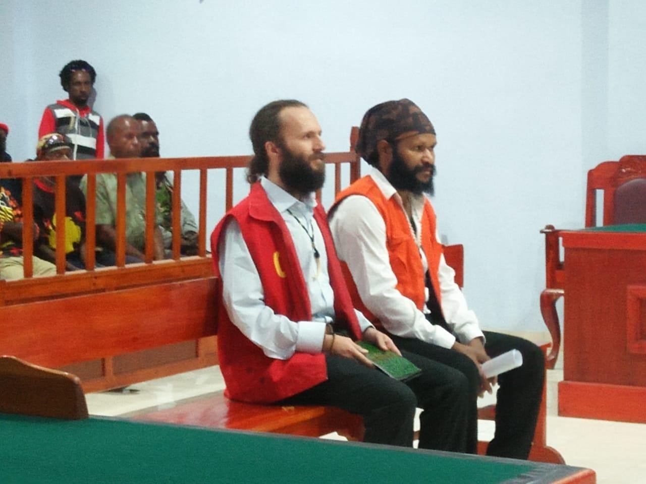 Jakob Skrzypski in court. He is the first foreigner in Indonesia to be charged with treason Photo: Febriana Firdaus