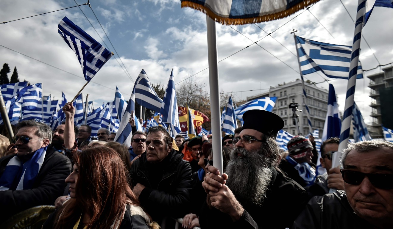 People gathering in Athens. For most Greeks, Macedonia is the name of their history-rich northern province made famous by Alexander the Great's conquests. Photo: AFP