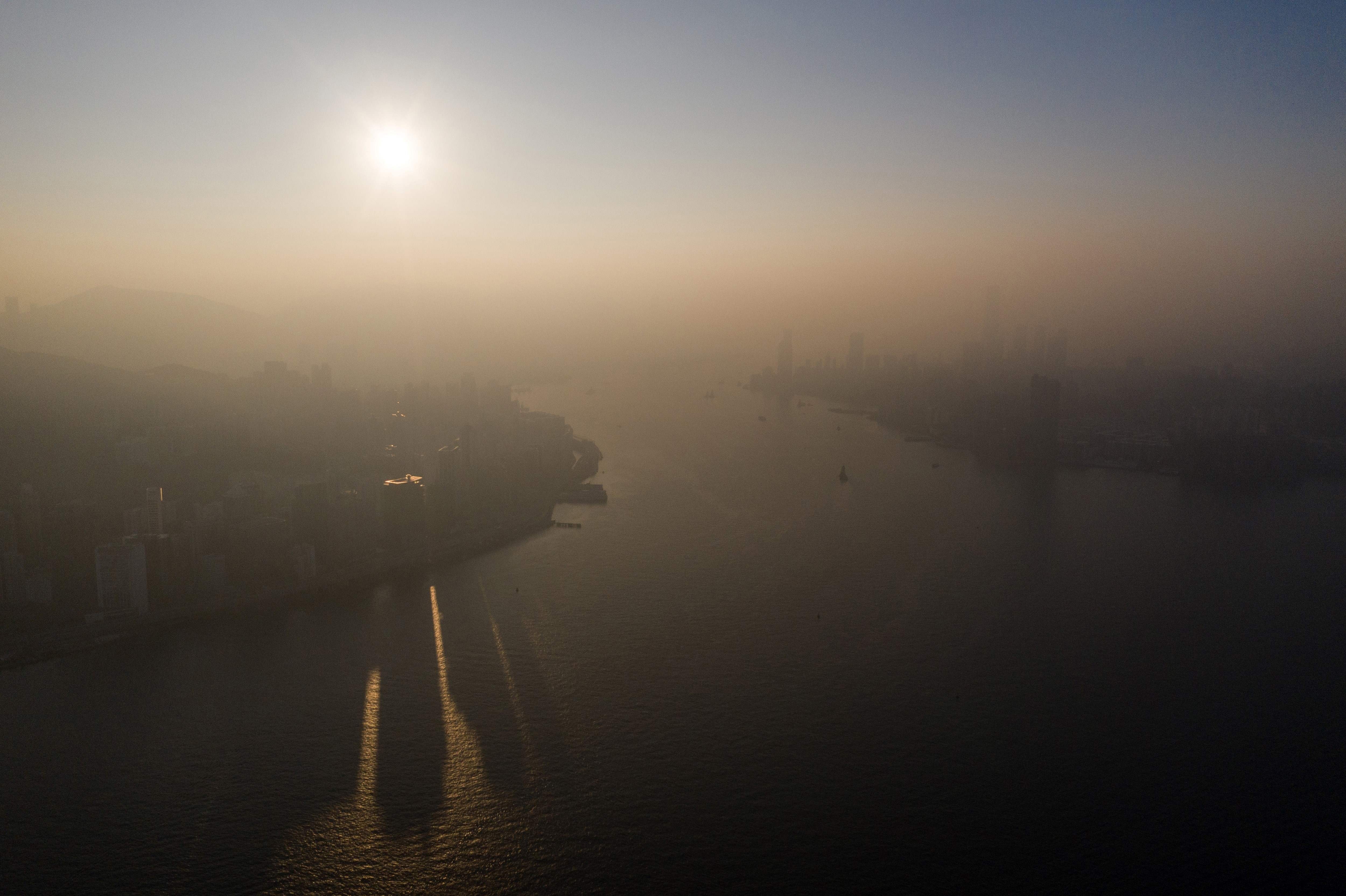 A blanket of haze covers Hong Kong on December 26 last year. Photo: AFP